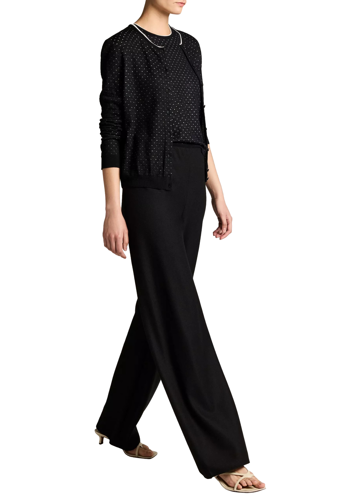 Pantalon Colette en laine mélangée VINCE Noir