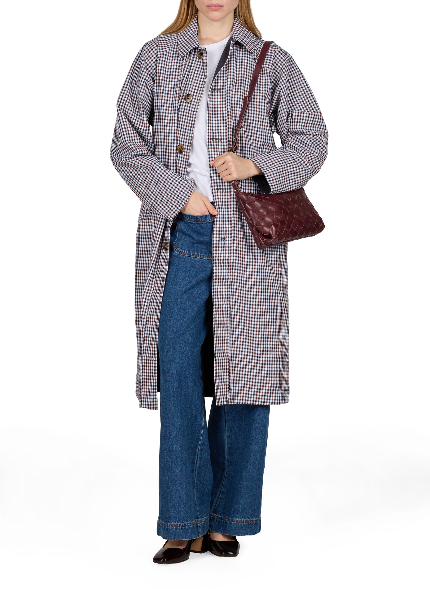 Mid-length printed trench coat GARANCE Blue