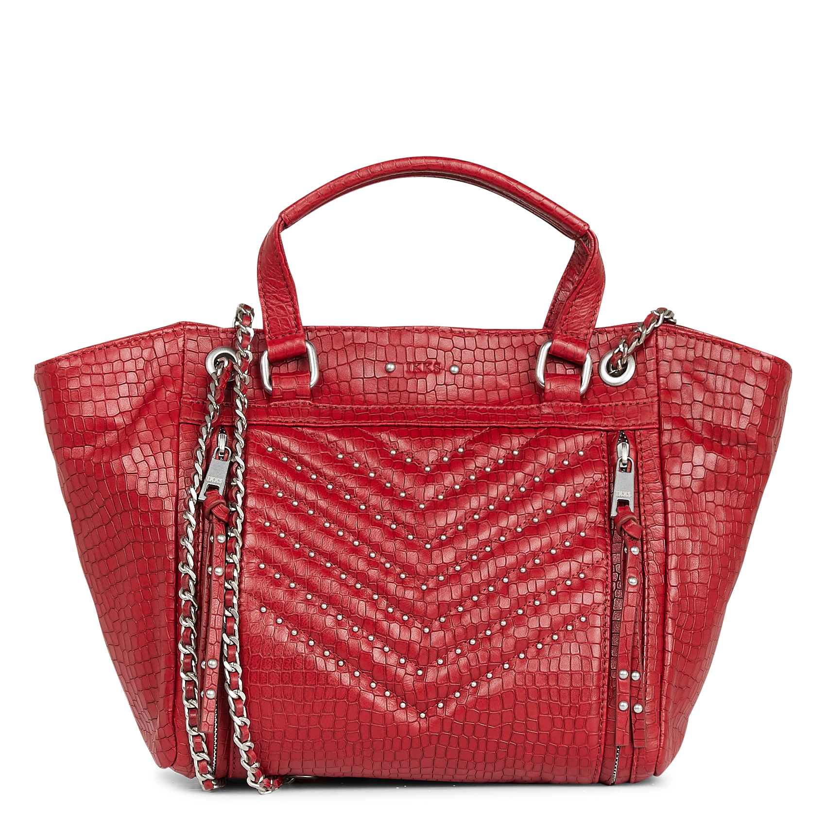 Sac porté main embossé croco en cuir