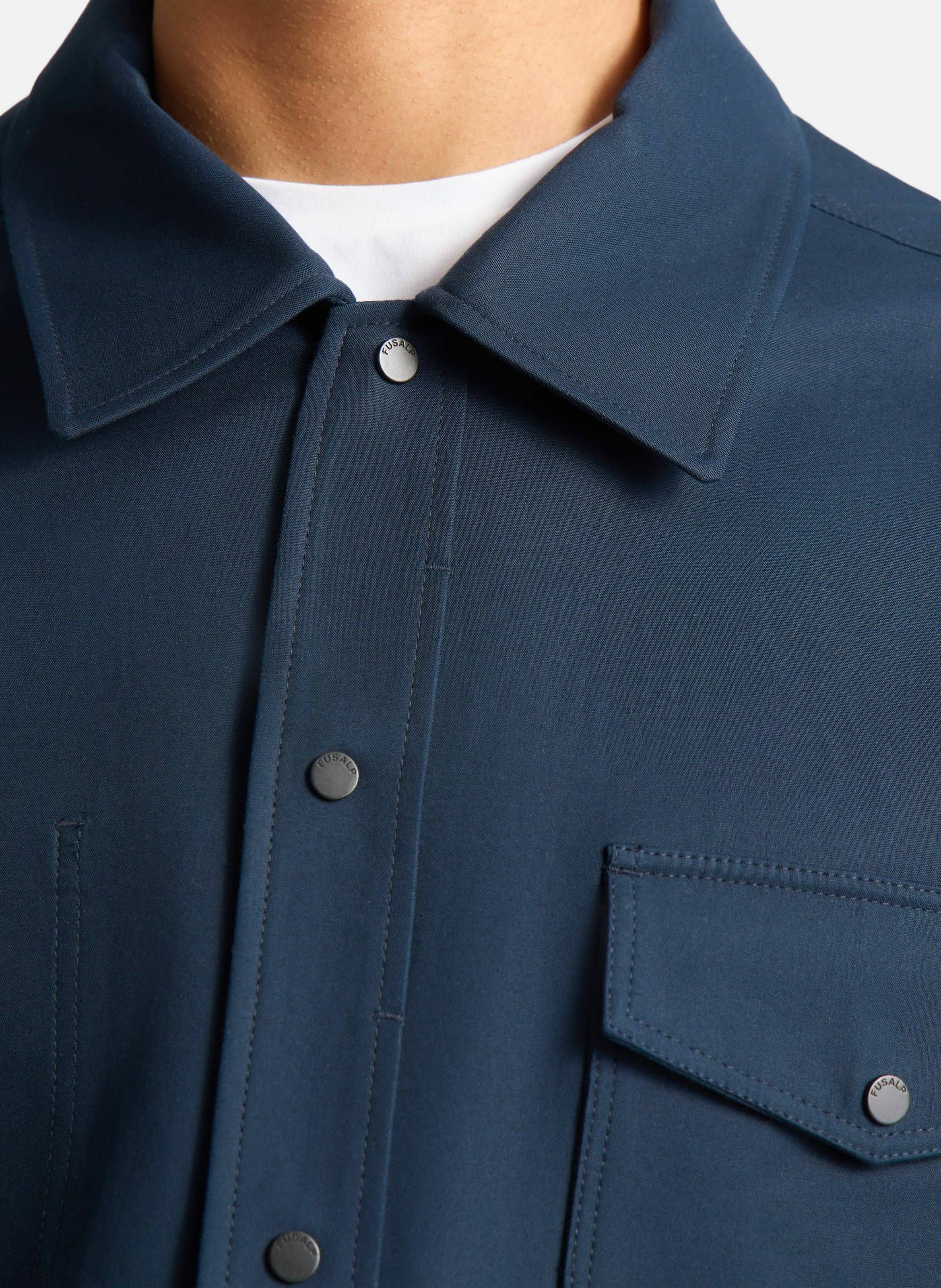 Surchemise jaymeo coton col tailleur coupe regular FUSALP Bleu