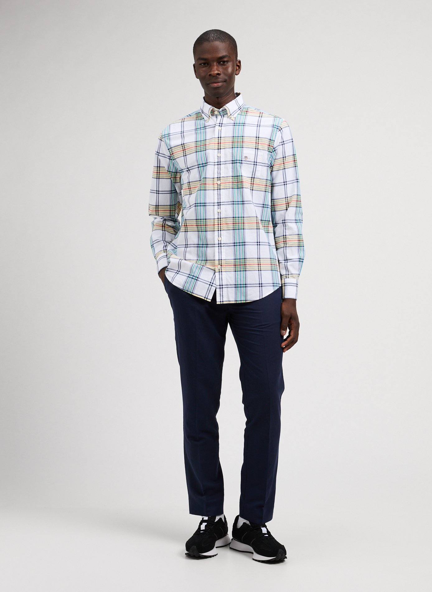 Chemise à carreaux GANT Blanc