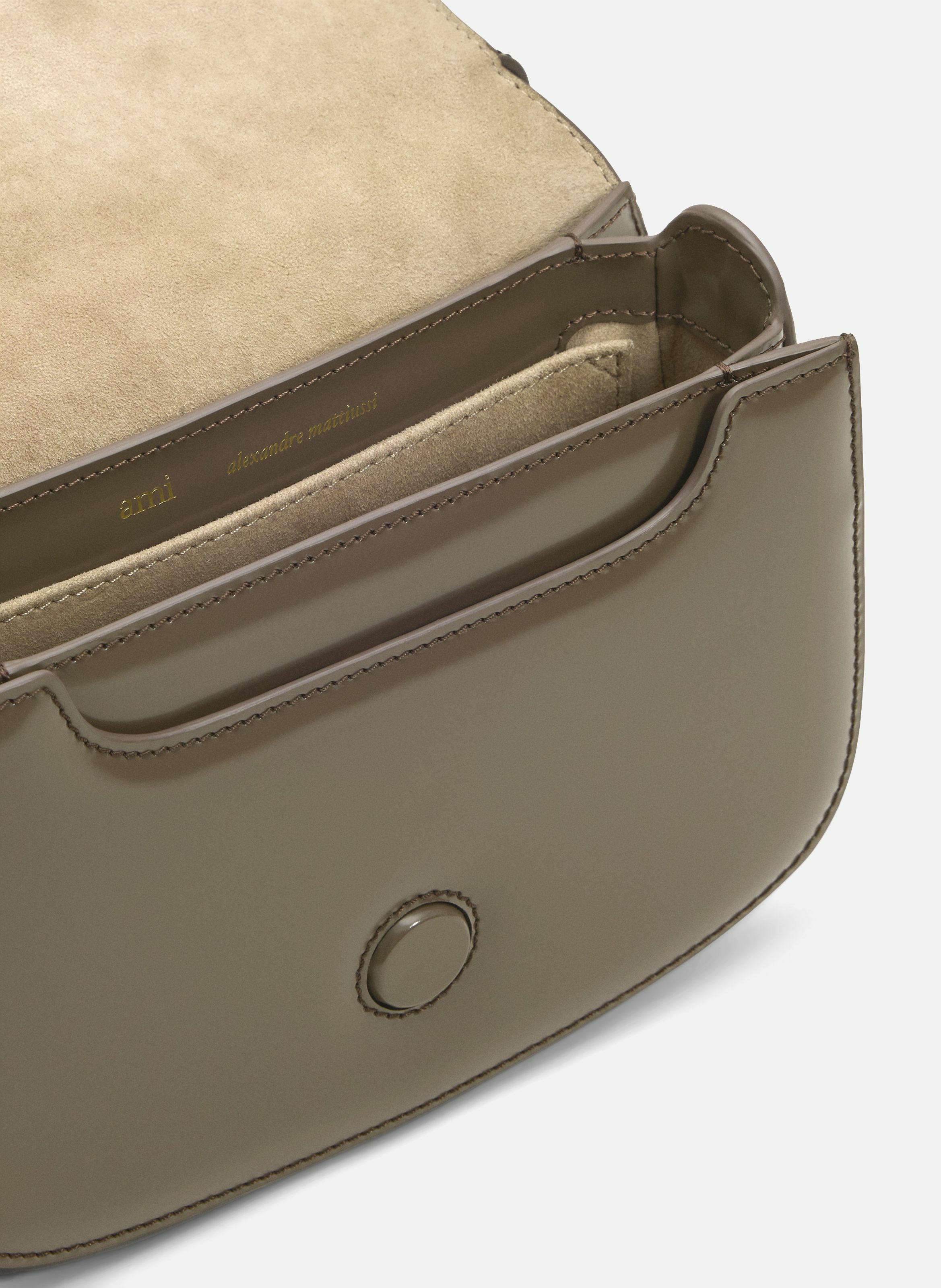 Sac porte main paris paris unisexe en cuir de veau AMI PARIS Gris