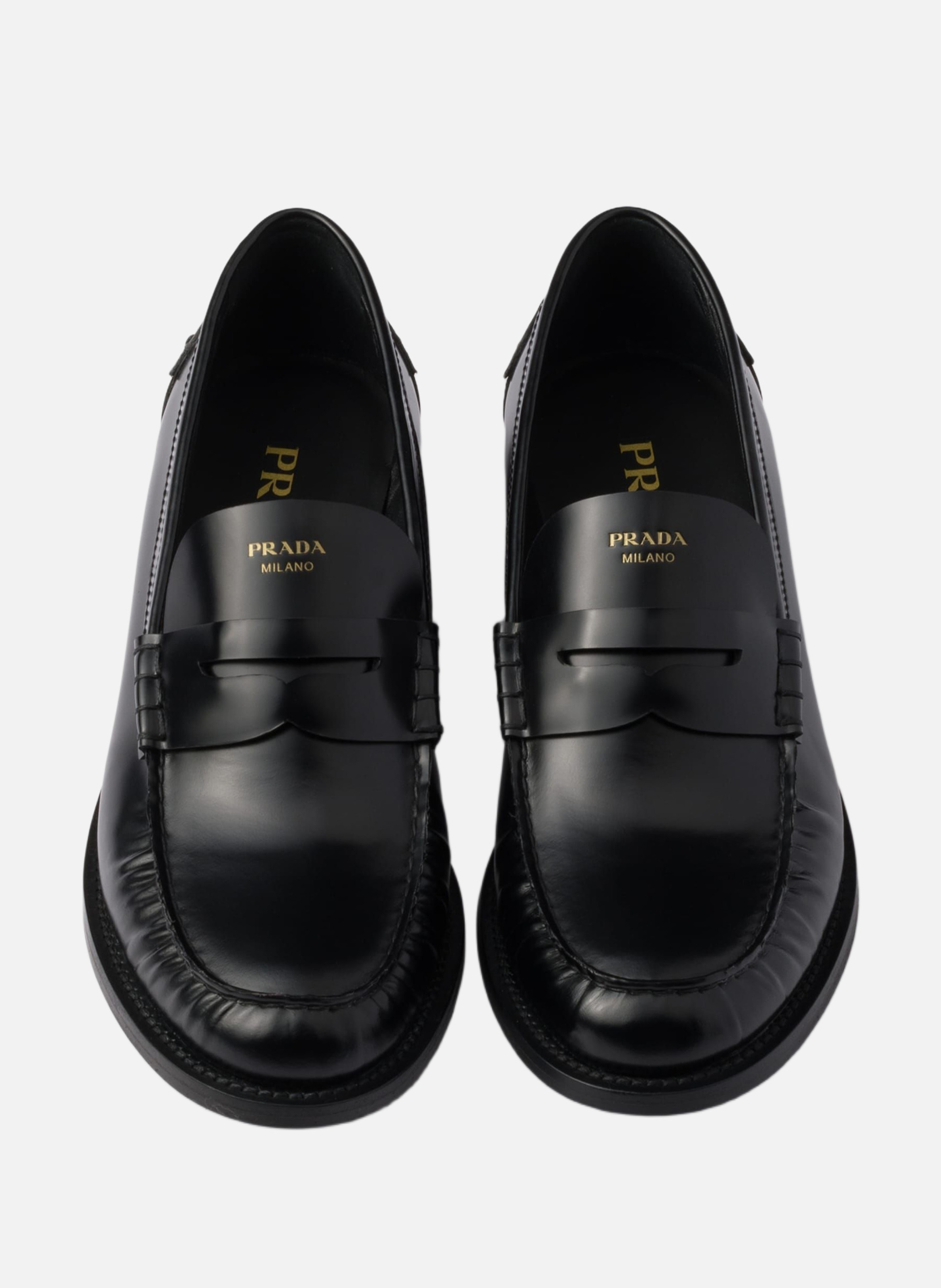 Mocassins en cuir brossé PRADA Noir