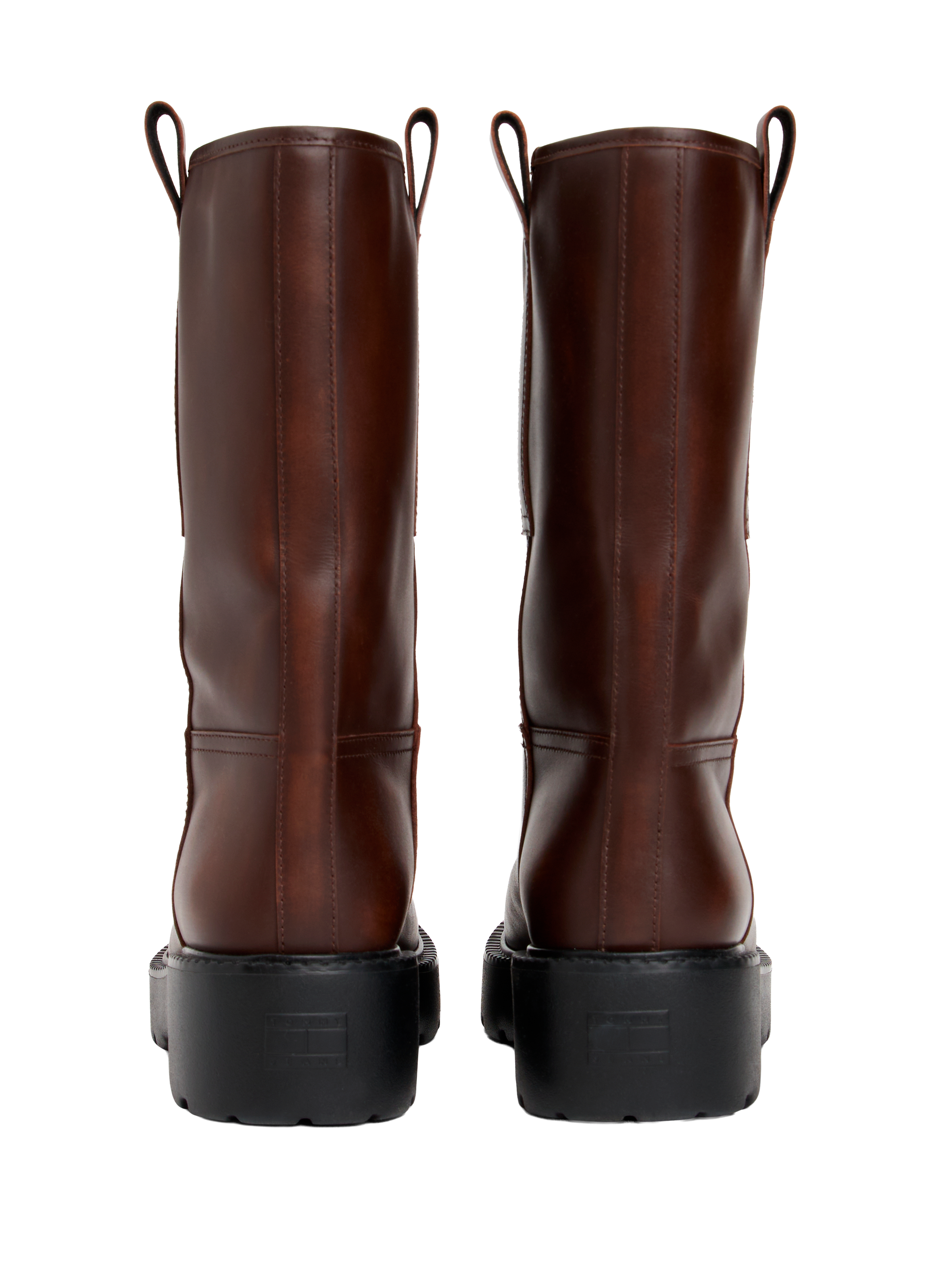 Mid-calf leather boots TOMMY HILFIGER Brown