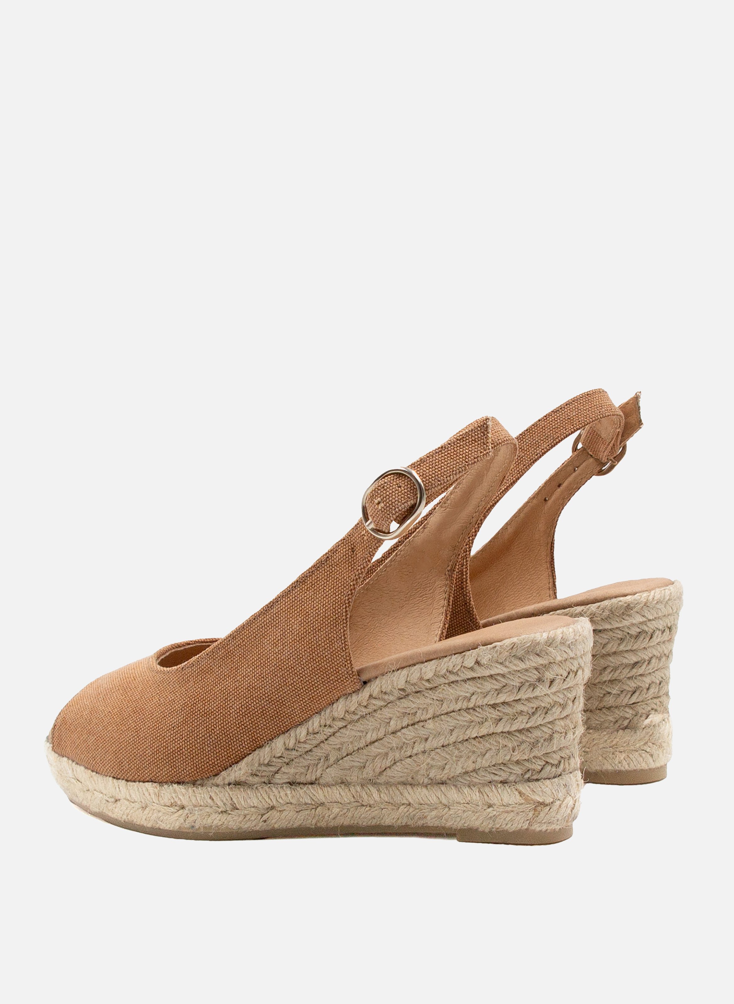 Espadrilles slingback toile recyclée JULES & JENN Marron