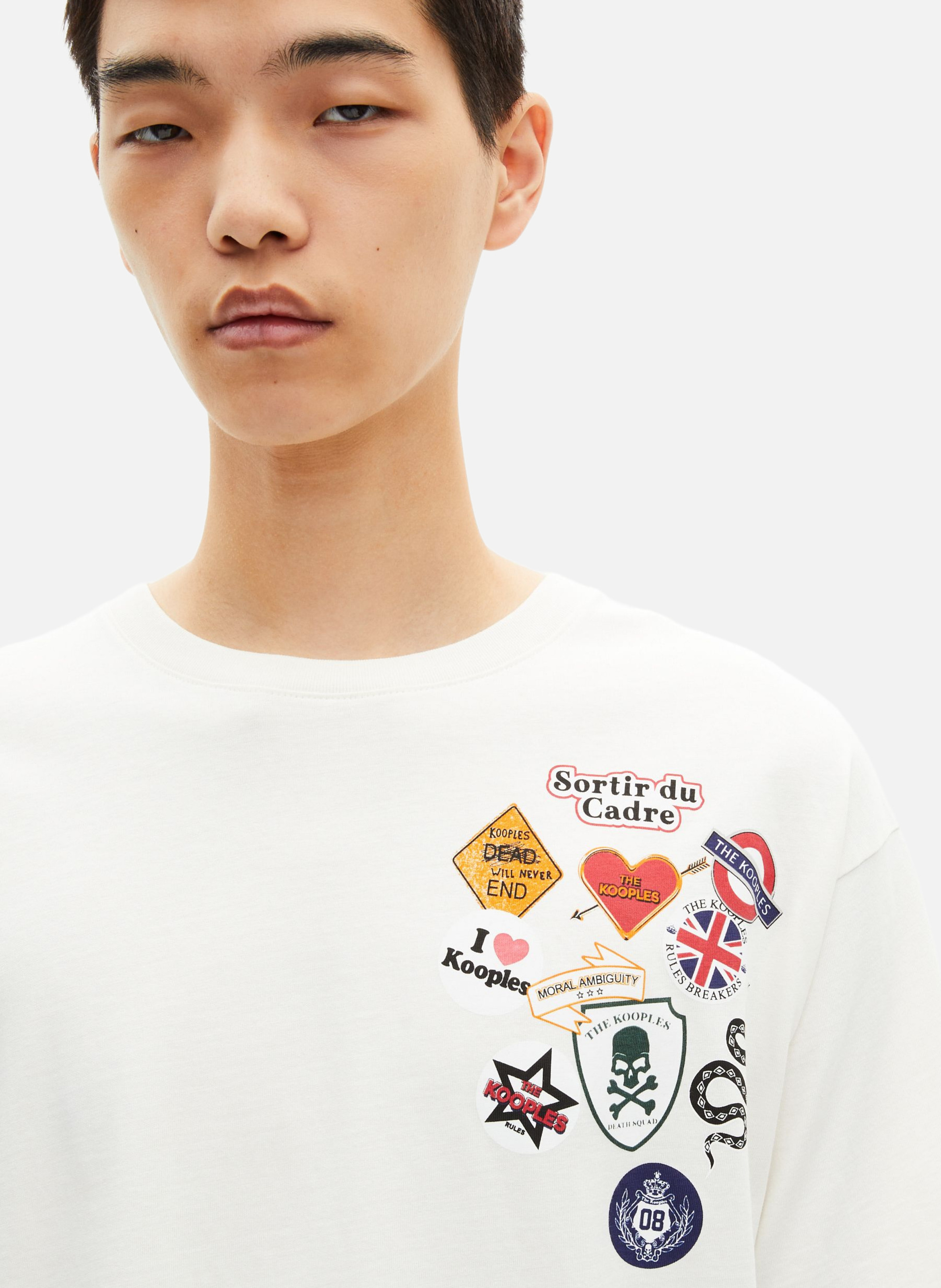 T-shirt imprimé effet pins THE KOOPLES Beige