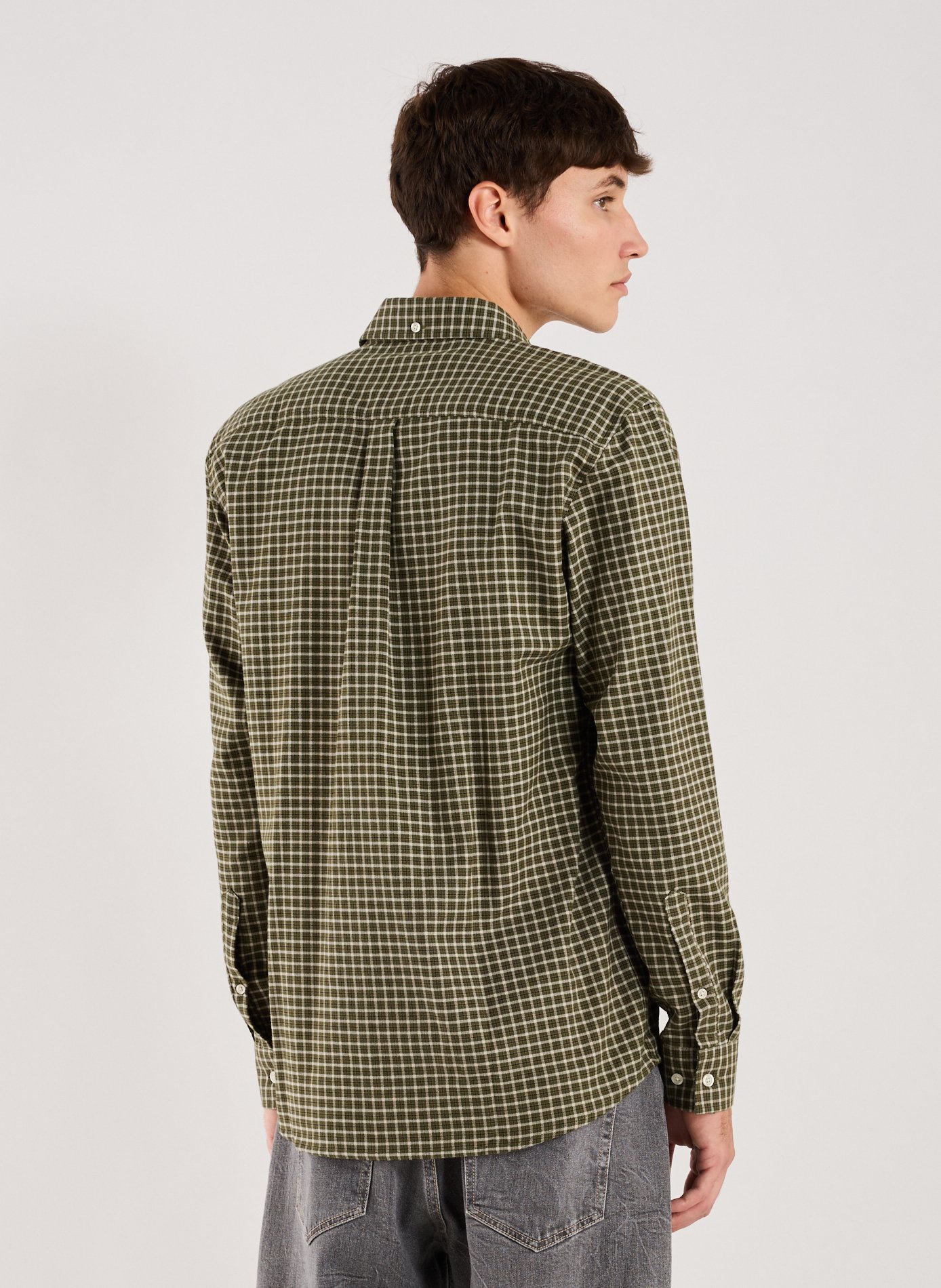 Chemise ample boutonnée à carreaux en coton LES DEUX Gris