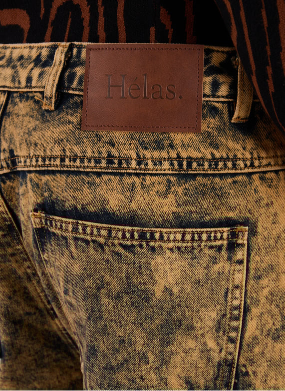 Washed denim trousers in a cotton blend | Brown by HELAS CAPS Washed denim trousers in a cotton blend Brown