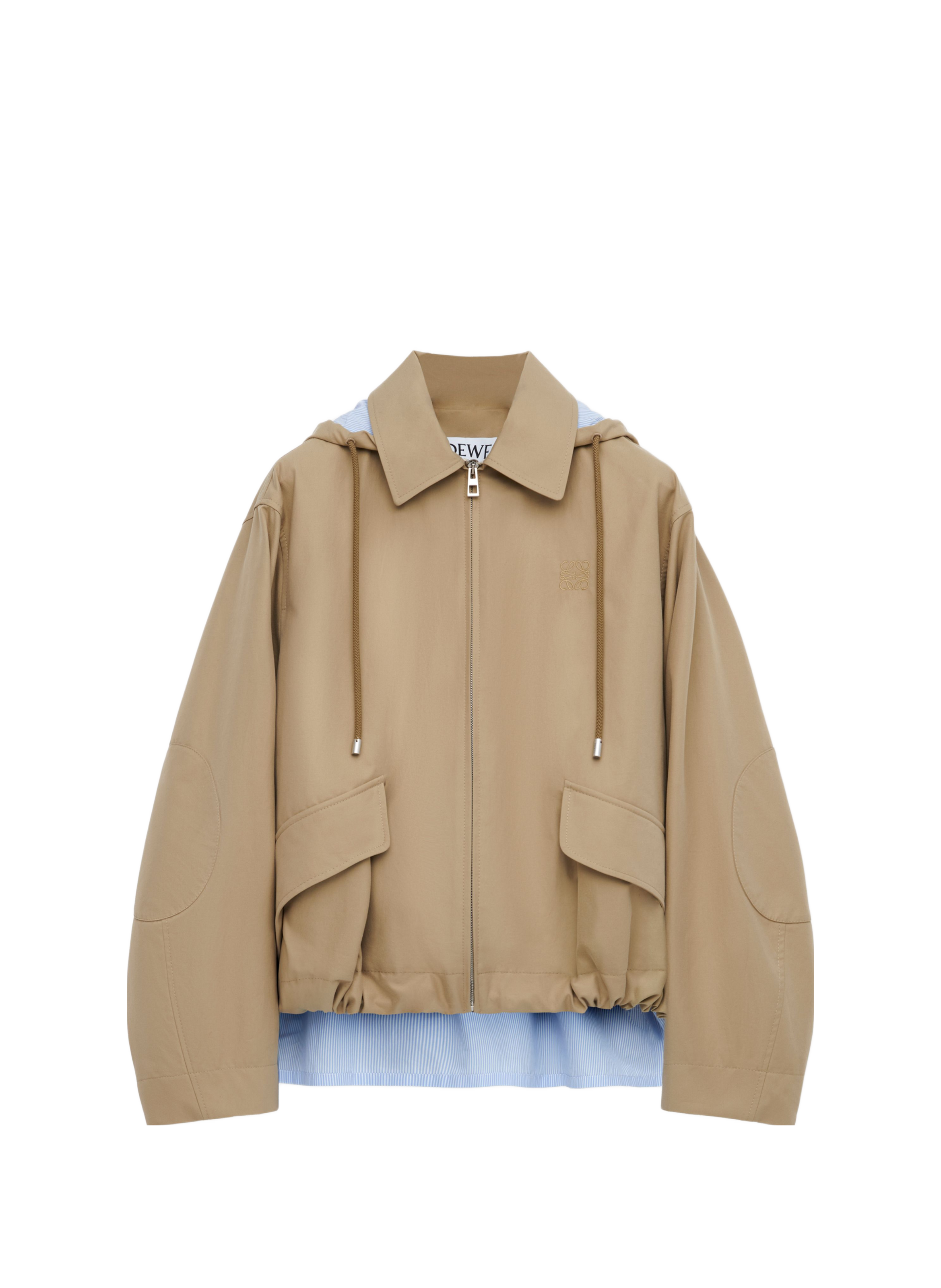 Oversized hooded parka in blended cotton. LOEWE Beige