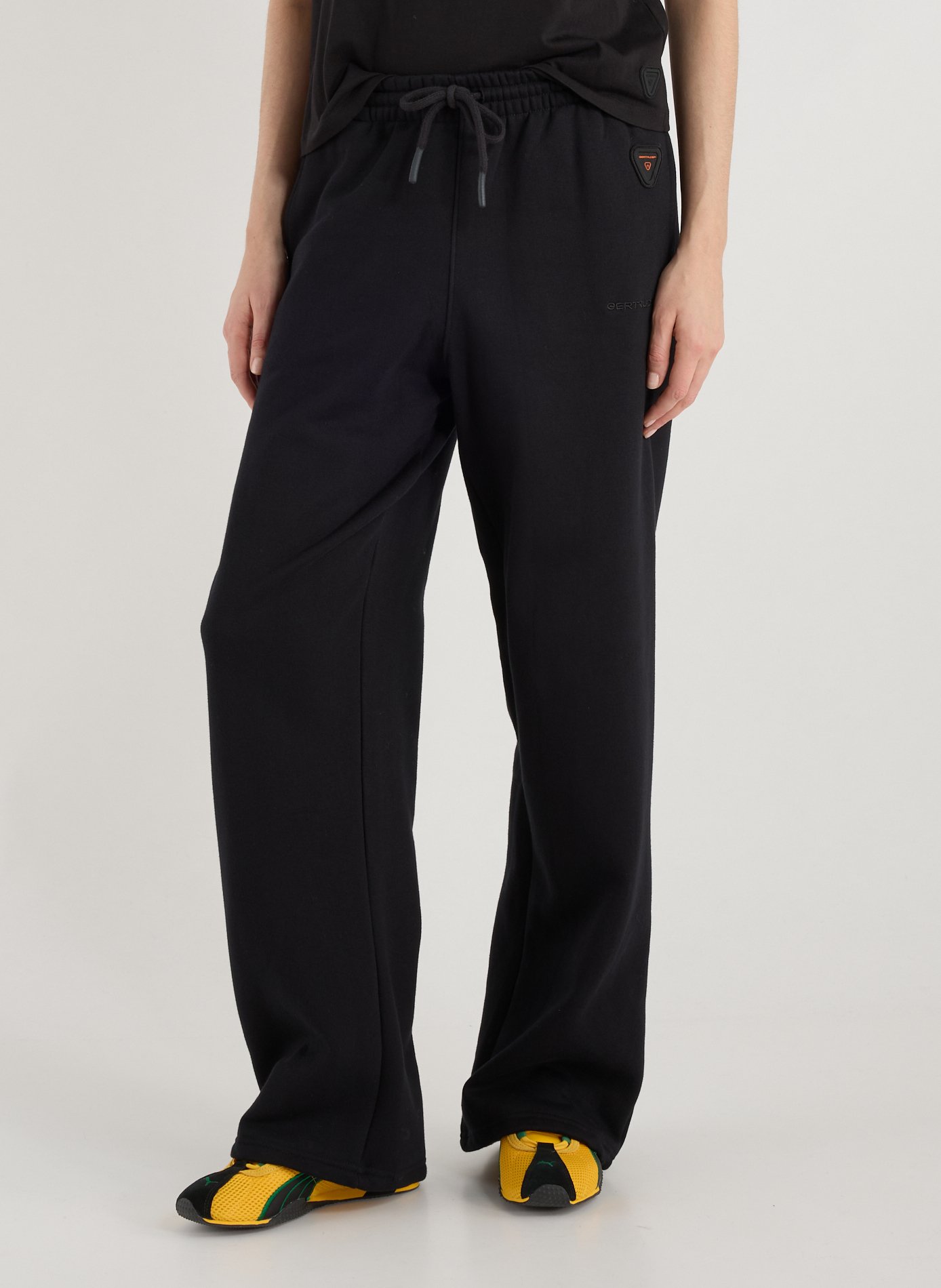 GERTRUDE ET GASTON Straight sweatpants in blended cotton Black