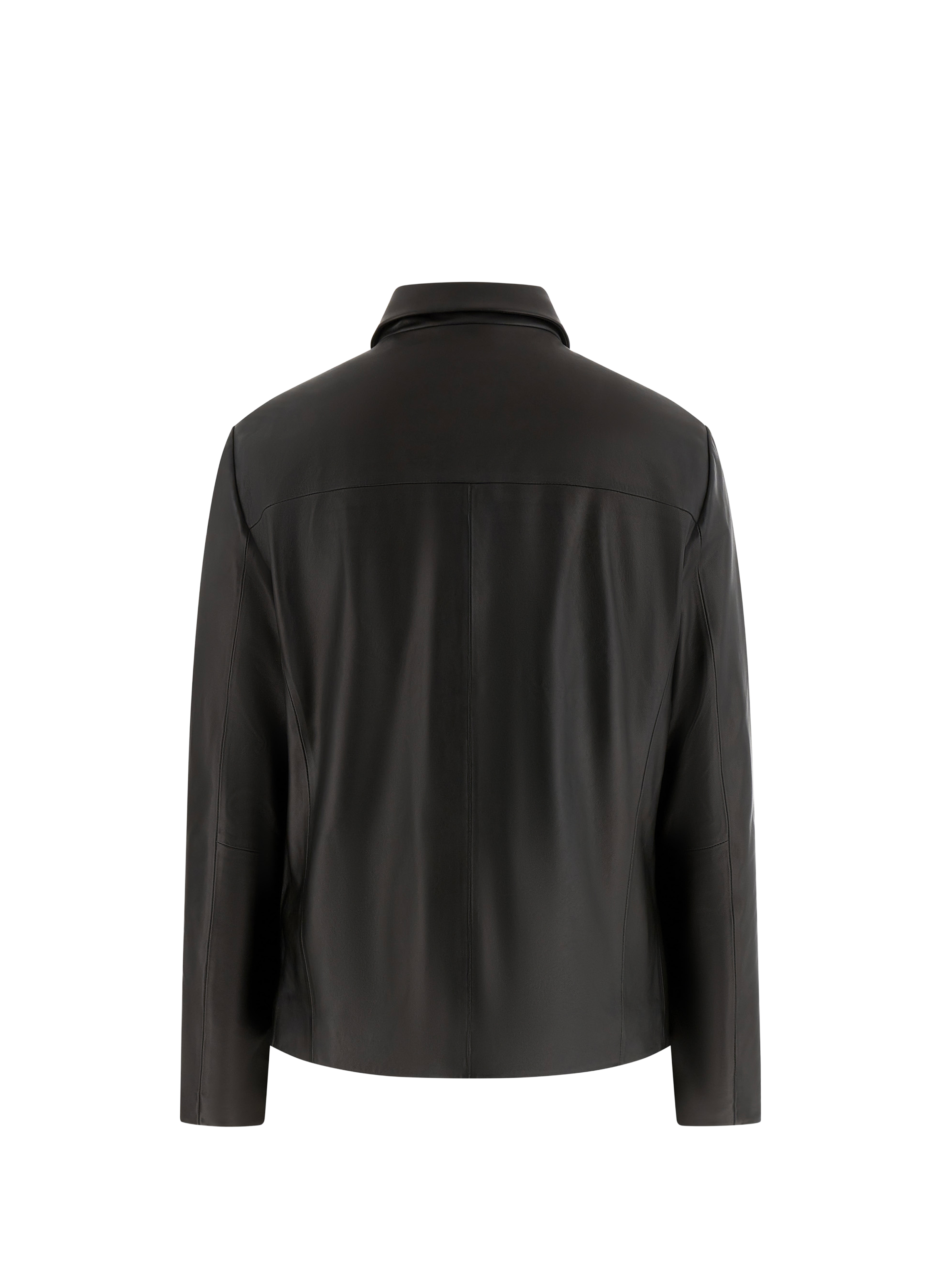 Veste droite à col classique en cuir GUESS Noir