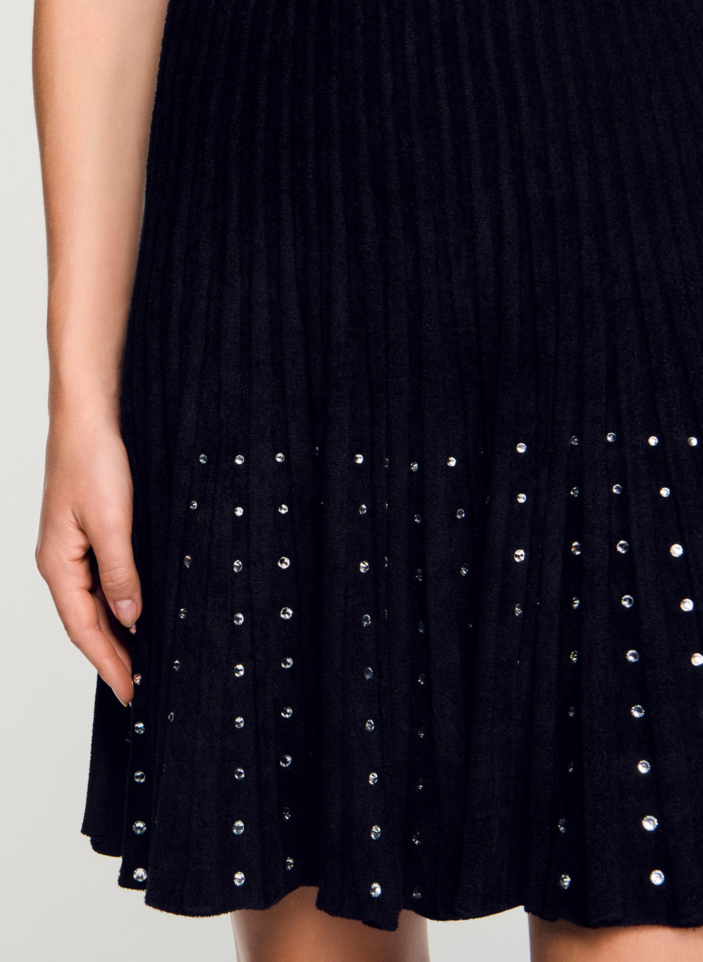 Robe courte à bretelles velours SANDRO Noir