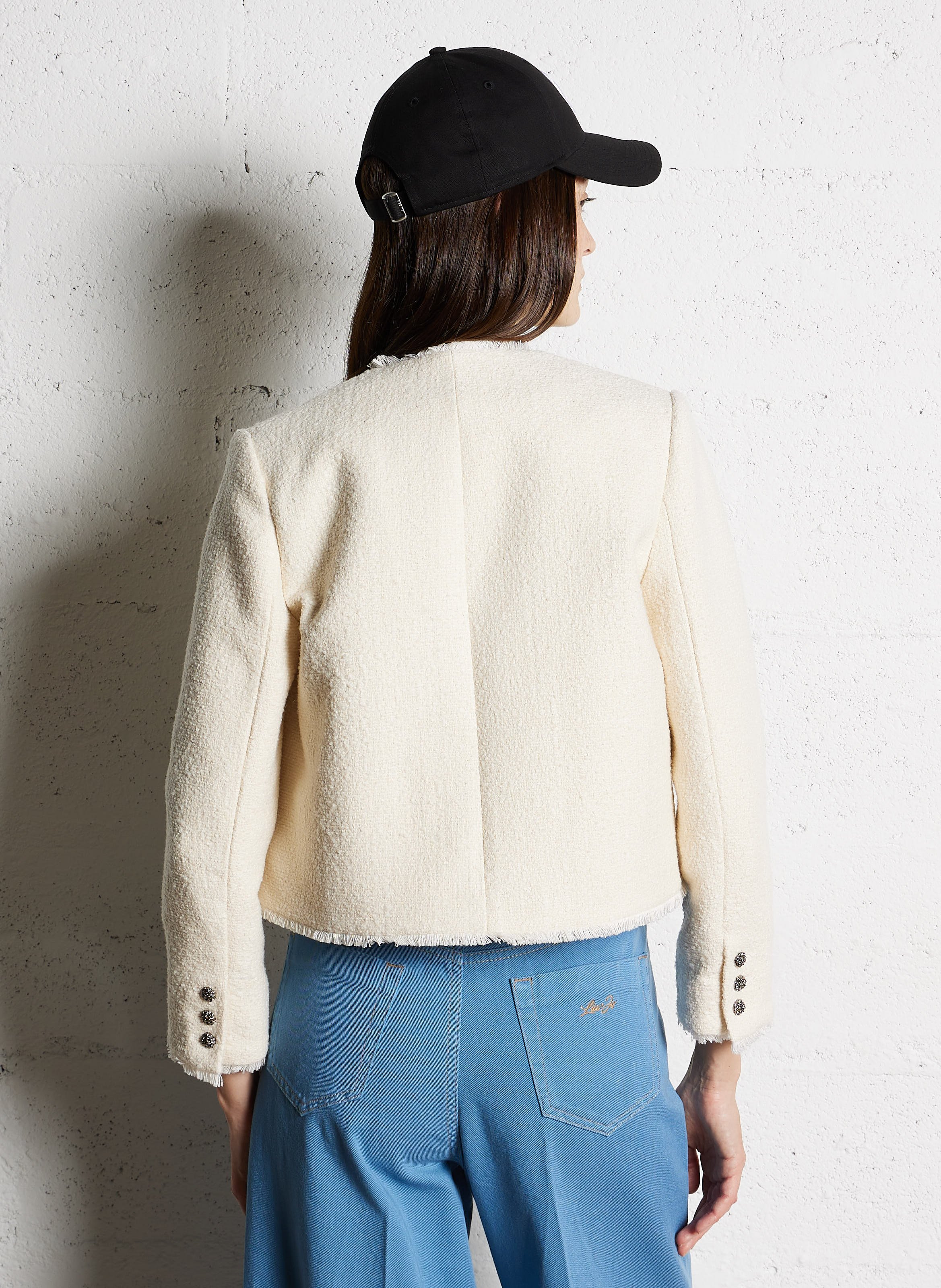 Veste courte en coton et laine mélangés mera BA&SH Beige