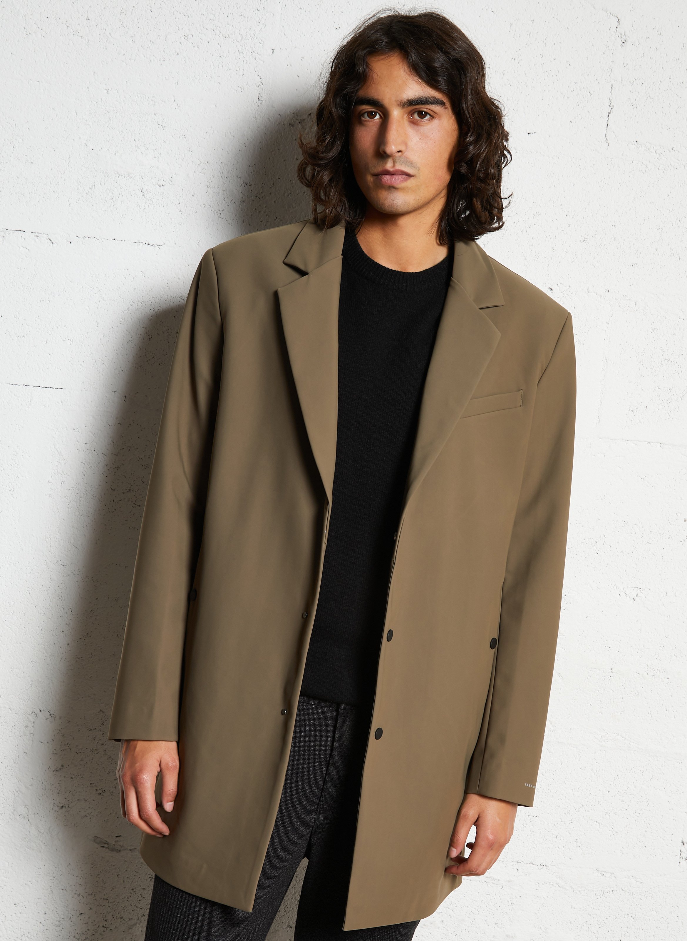 Parka droite unie avec capuche amovible IKKS Marron