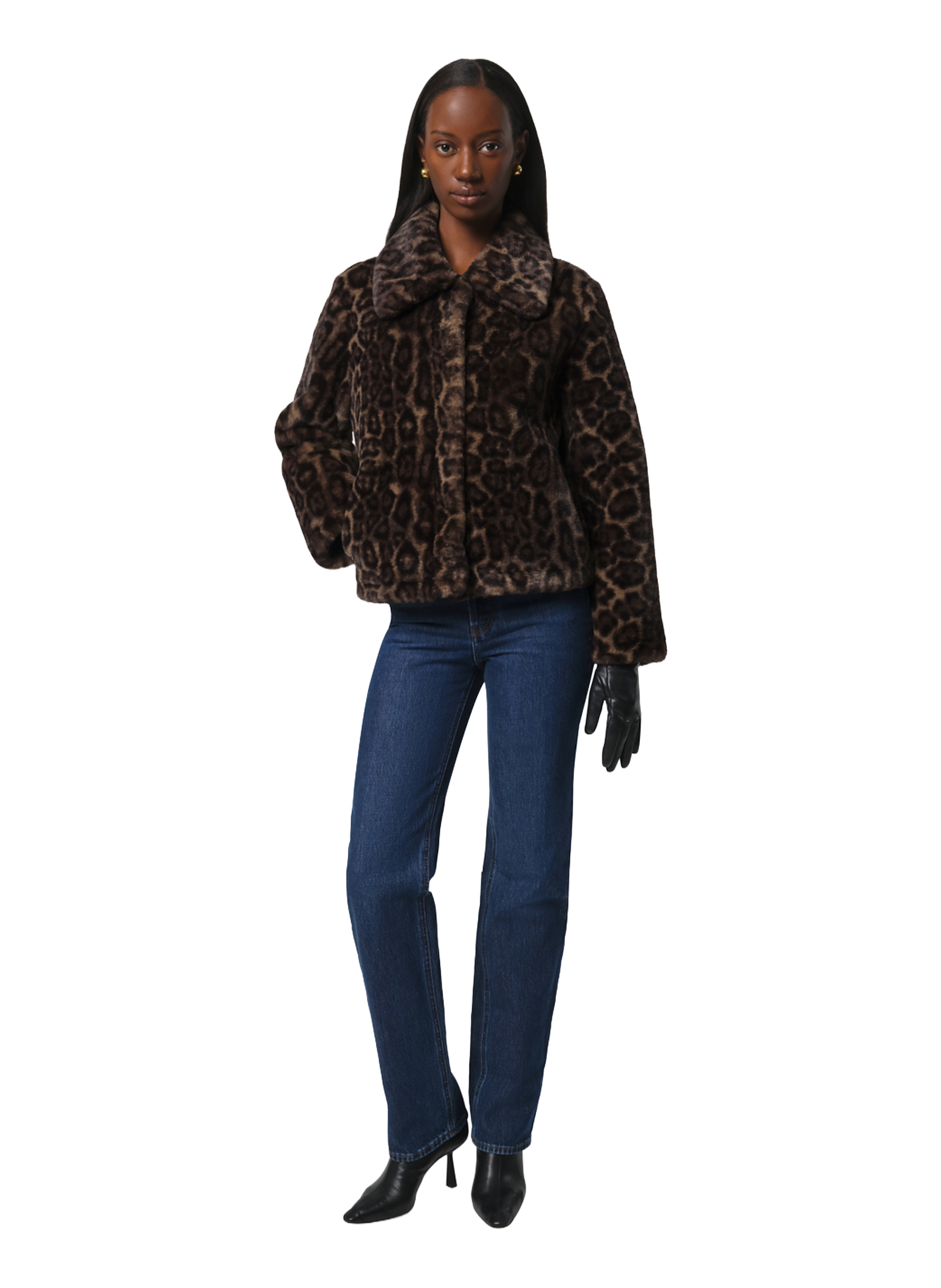 Coat with classic fur collar APPARIS Multicolour