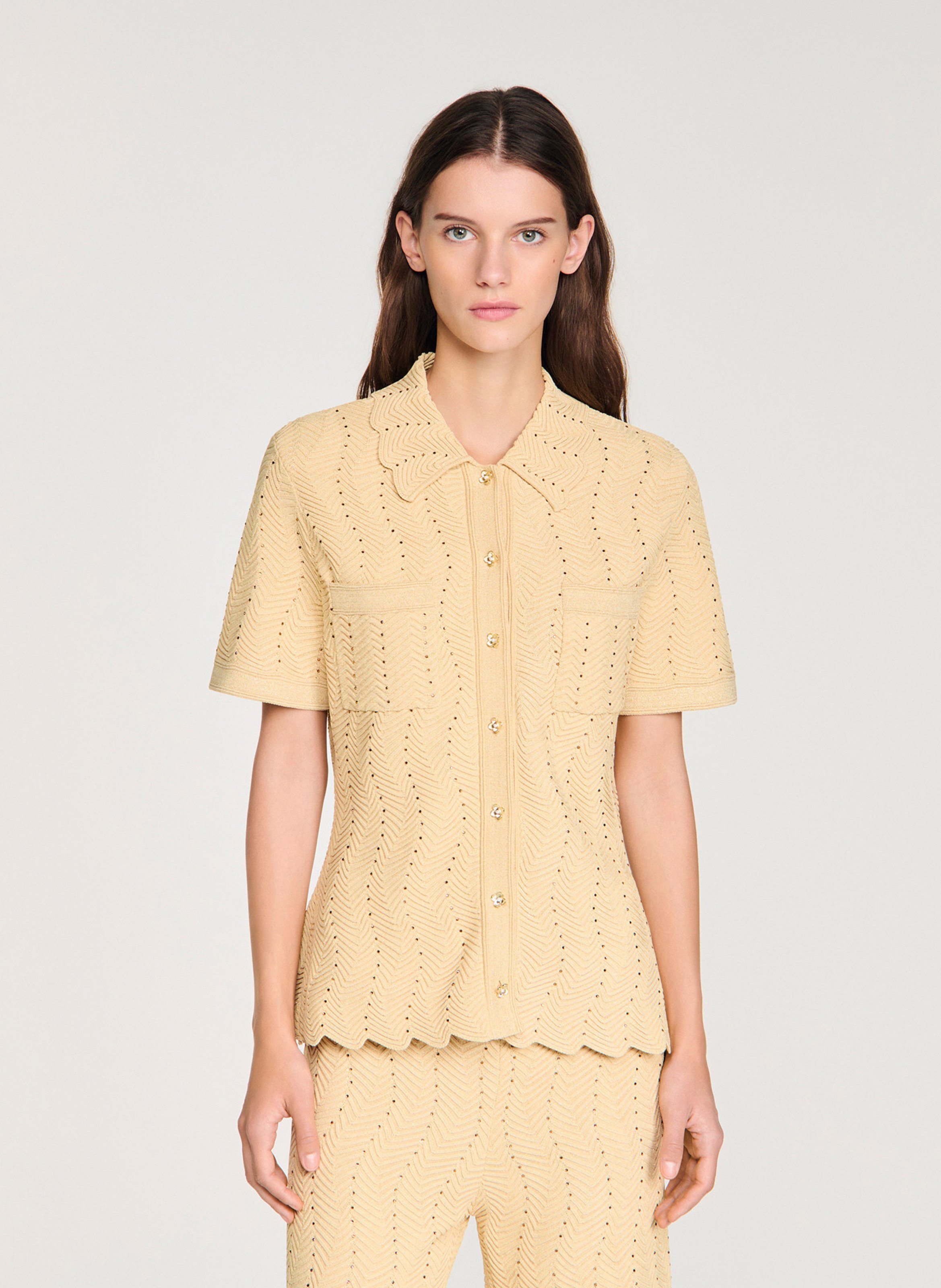 Cardigan col classique SANDRO Doré