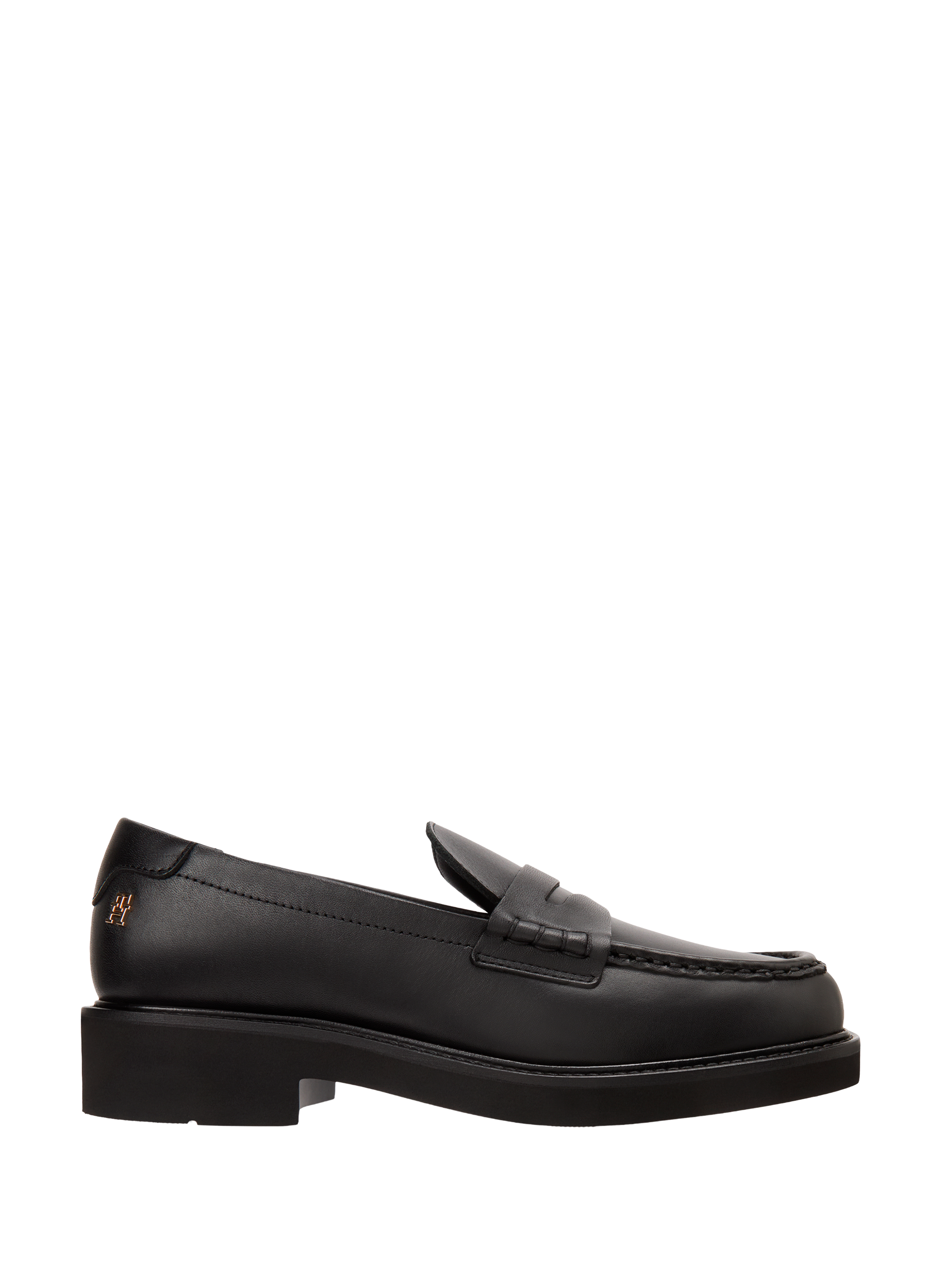 Calfskin leather loafers TOMMY HILFIGER Black