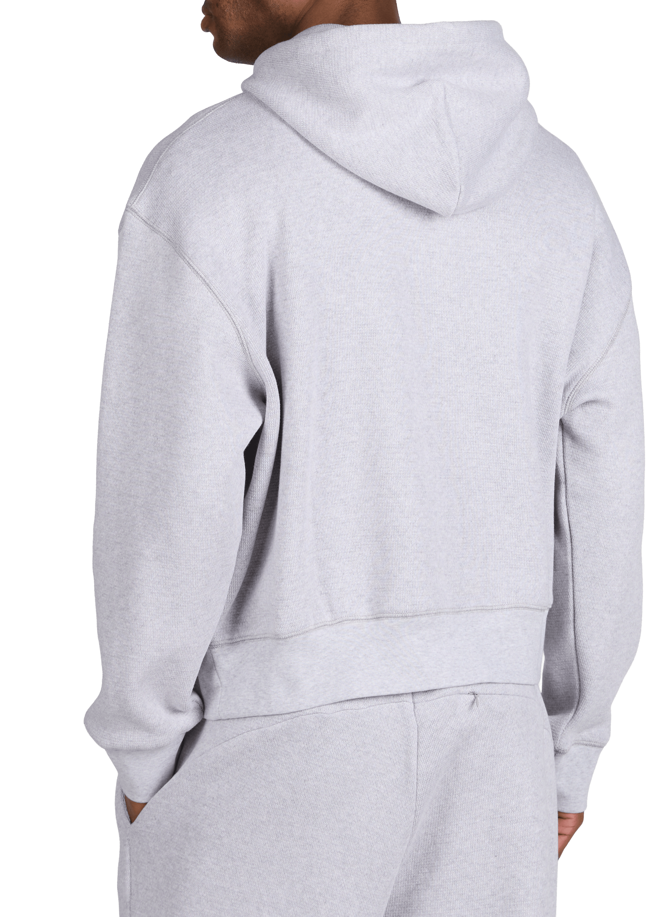 Oversized hooded sweatshirt in piqué cotton 3 PARADIS Grey