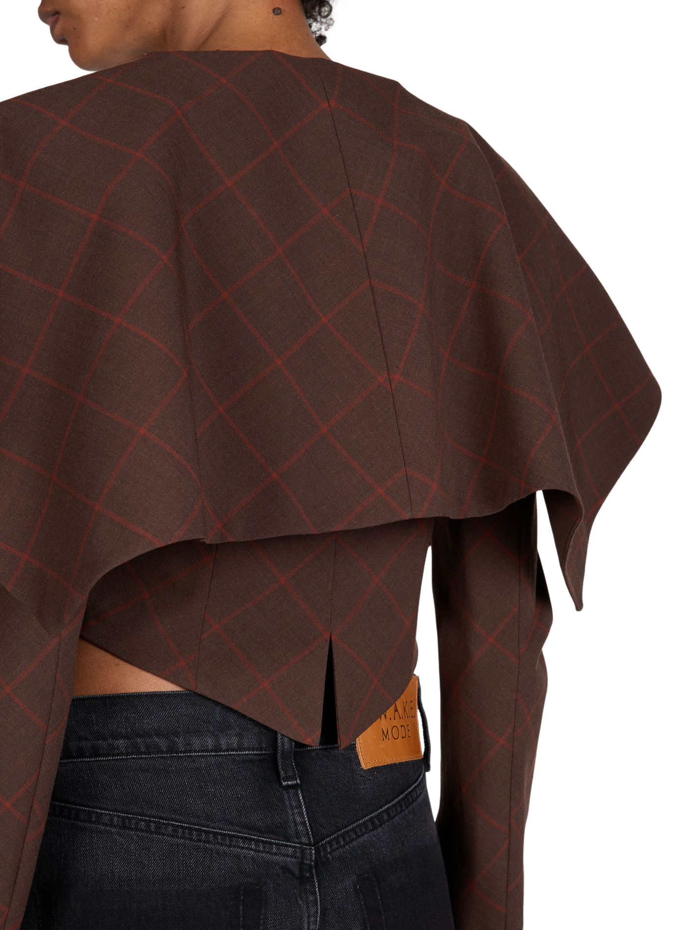 Veste déstructurée imprimée en laine mélangée A.W.A.K.E. MODE Marron