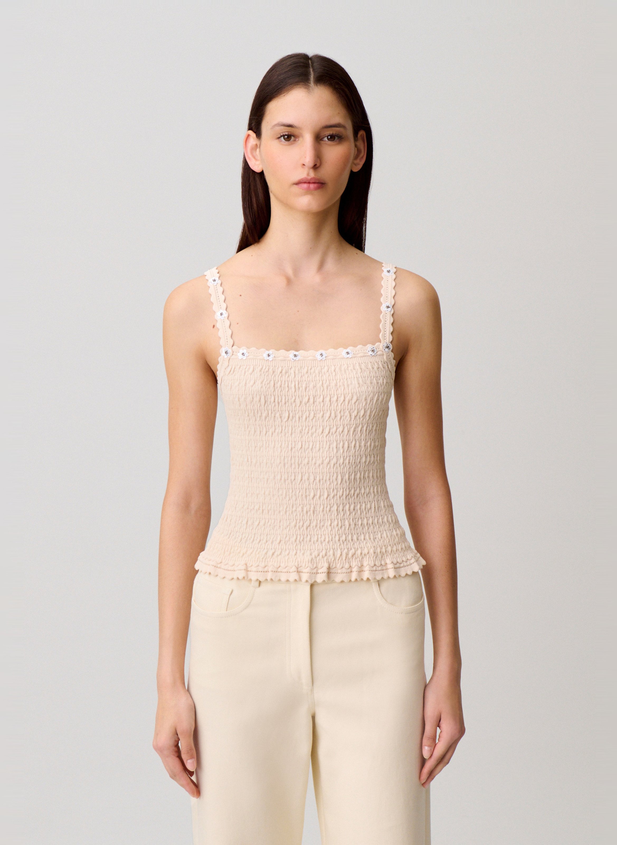 Top ajusté en maille CLAUDIE PIERLOT Jaune