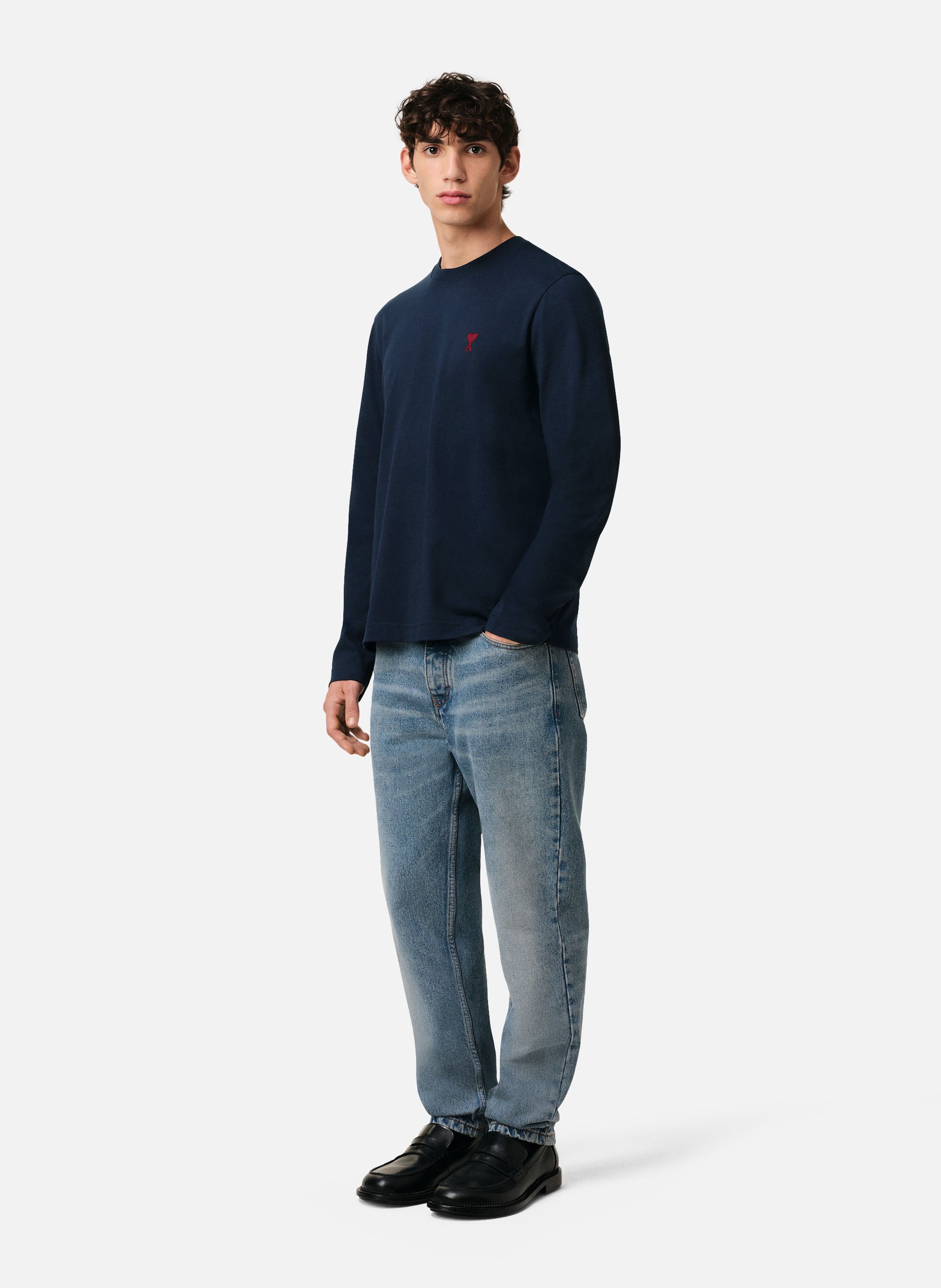 T-shirt Manches Longues Ami de Coeur Rouge unisexe AMI PARIS Bleu