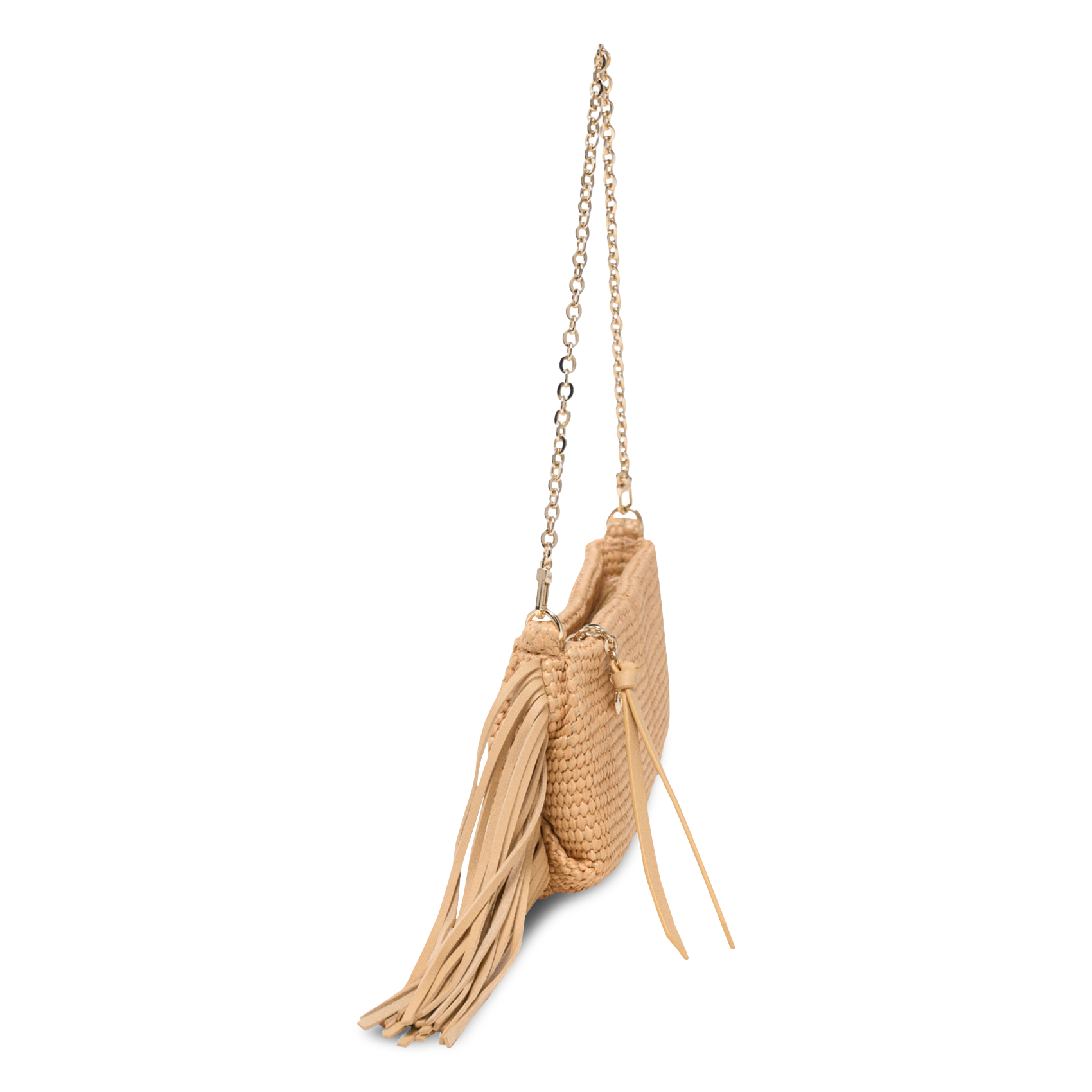 Pochette à franges miss m pouch MAJE Beige