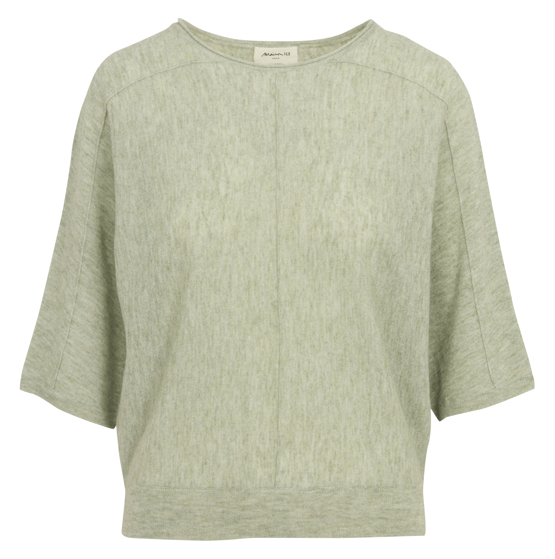 Pull ample col rond métallisé en laine mélangée preston MAISON 123 Vert