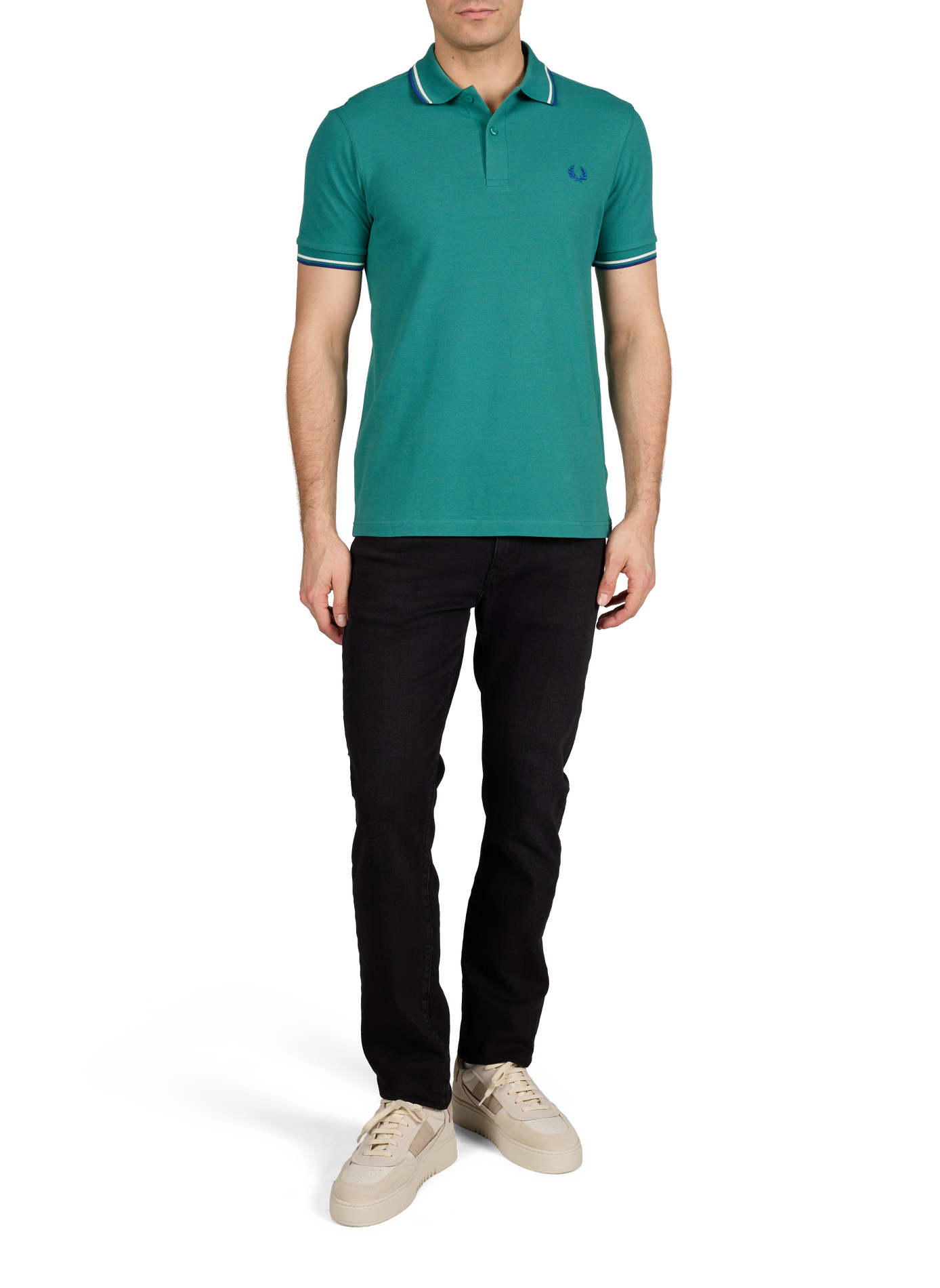 Polo à manches courtes en coton FRED PERRY Vert