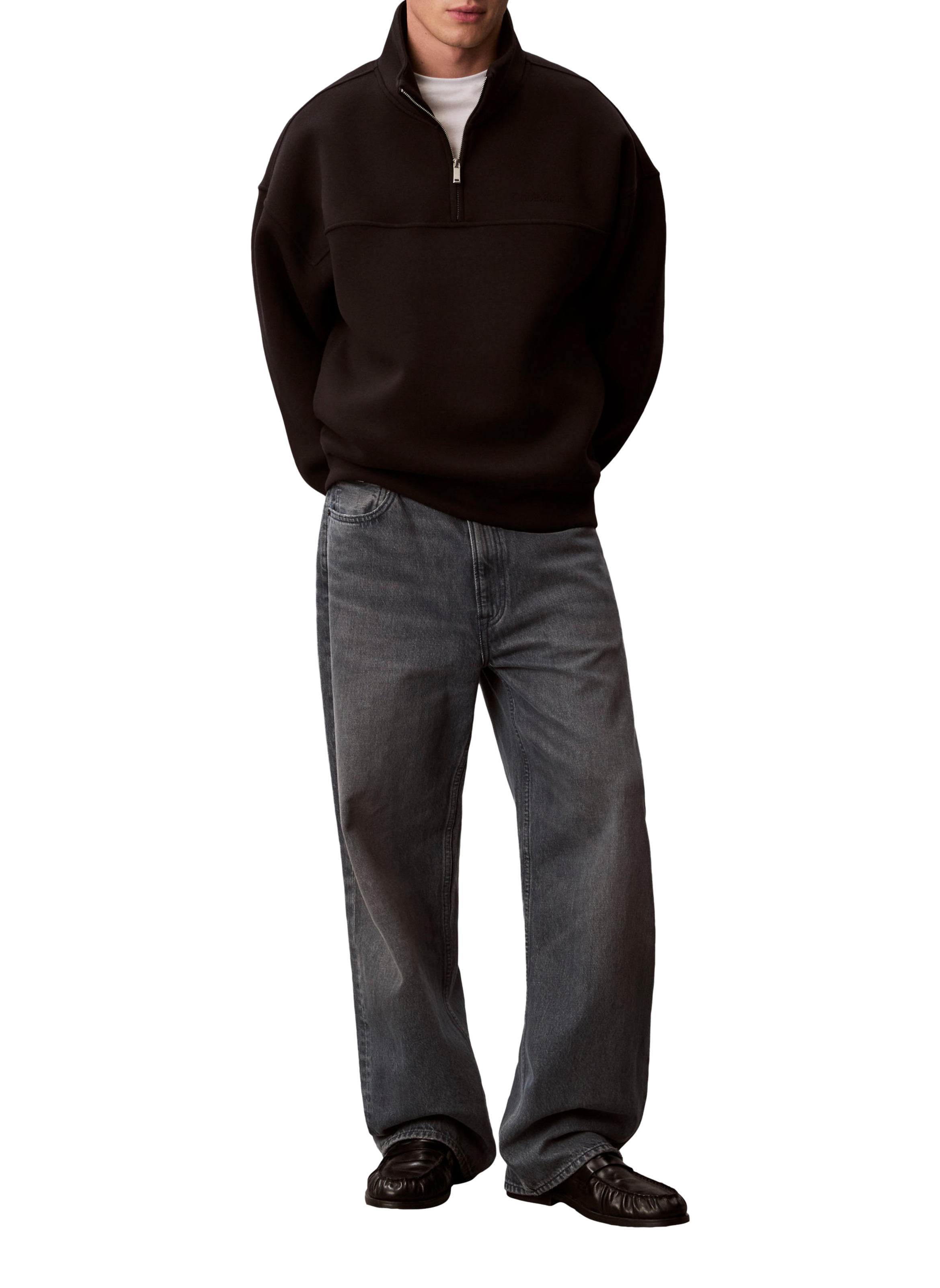 Sweatshirt mit Stehkragen und Reißverschluss CALVIN KLEIN Schwarz