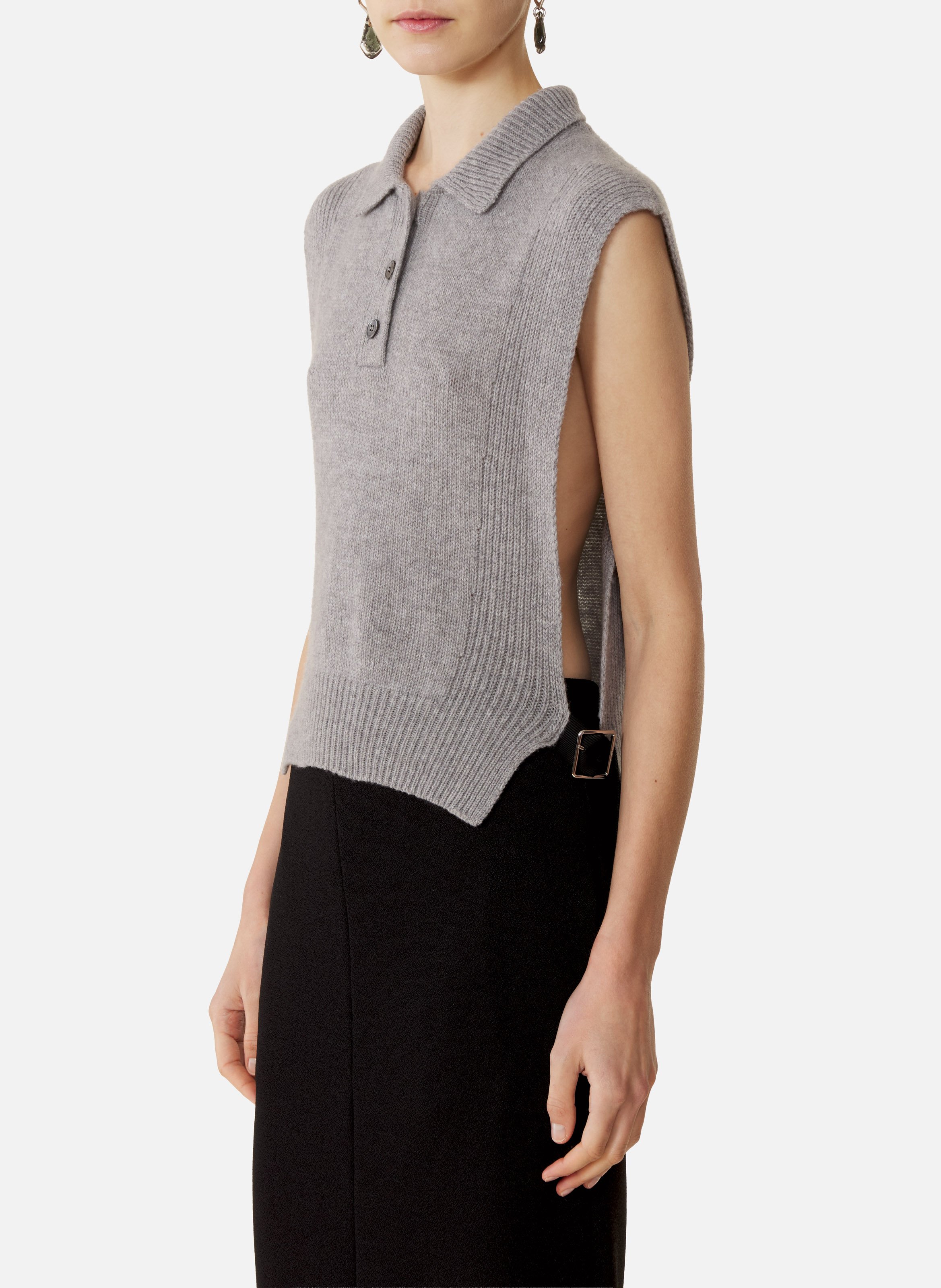 Pull sans manches en cachemire LANVIN Noir