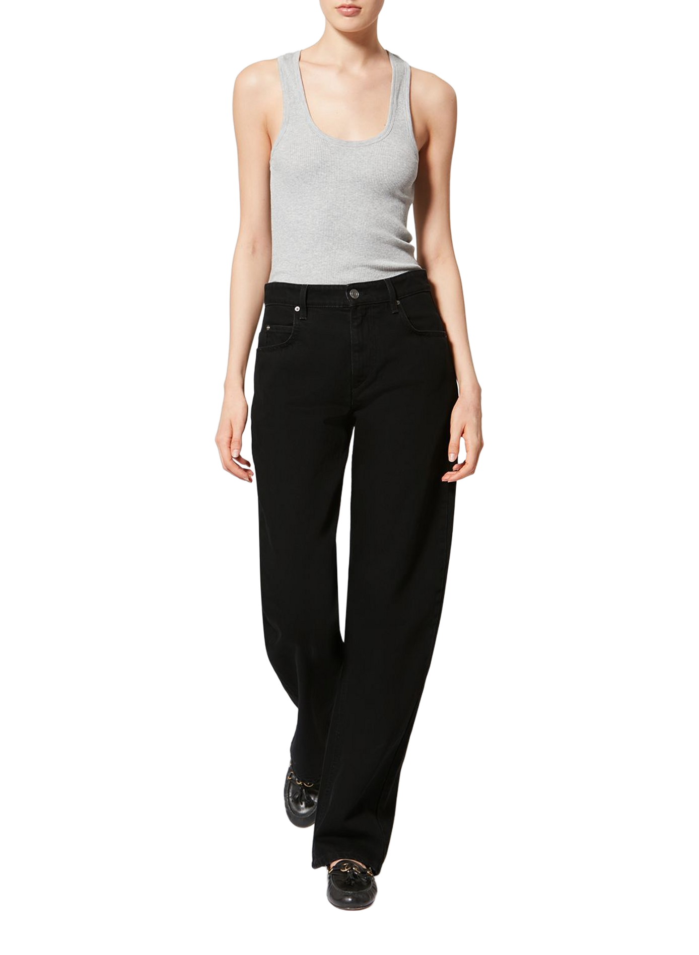 Straight leg Dromie jeans in cotton denim ISABEL MARANT Black