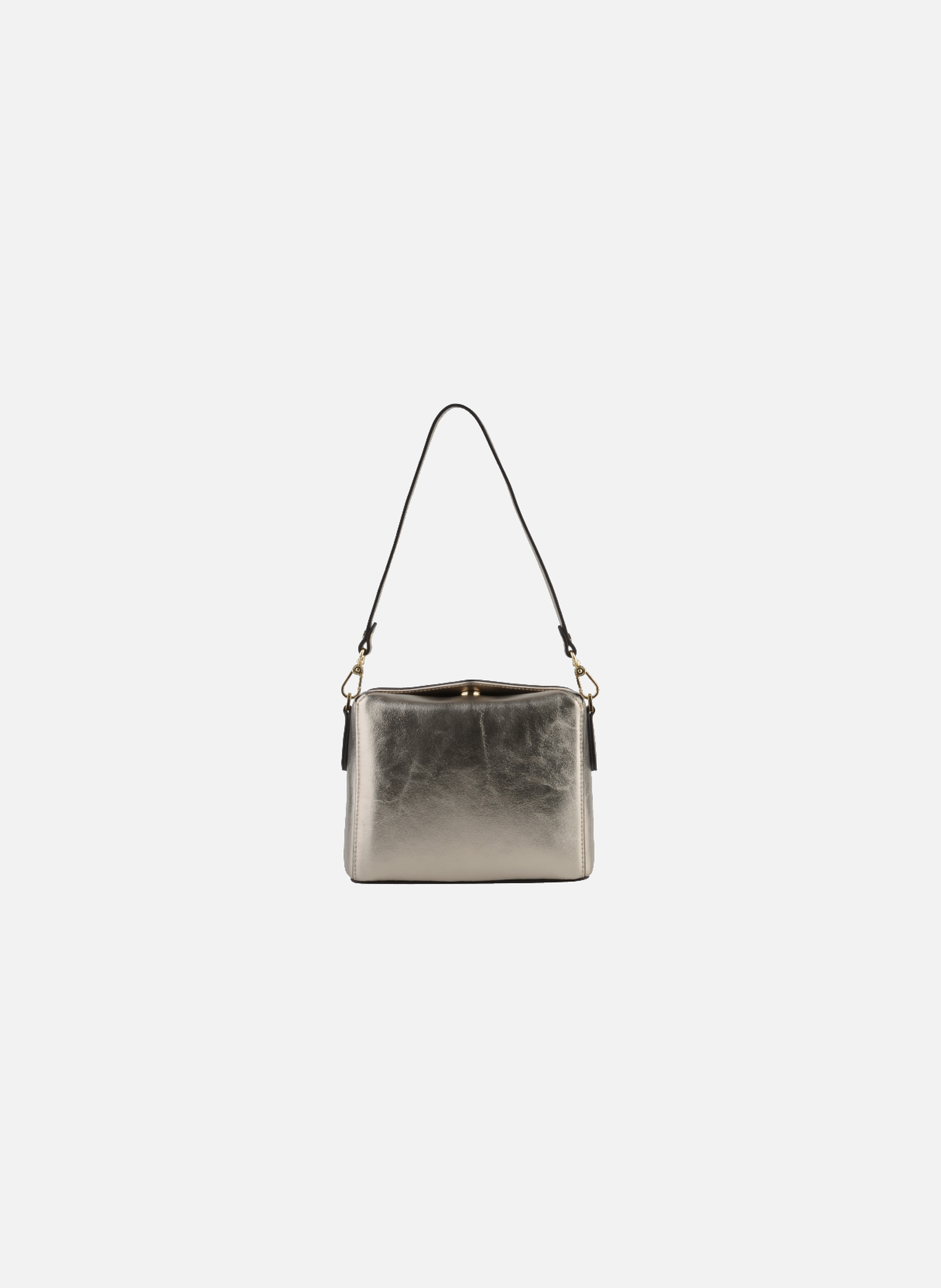 Cassetta metallic | sac porté crossbody en cuir de vachette POURCHET Doré