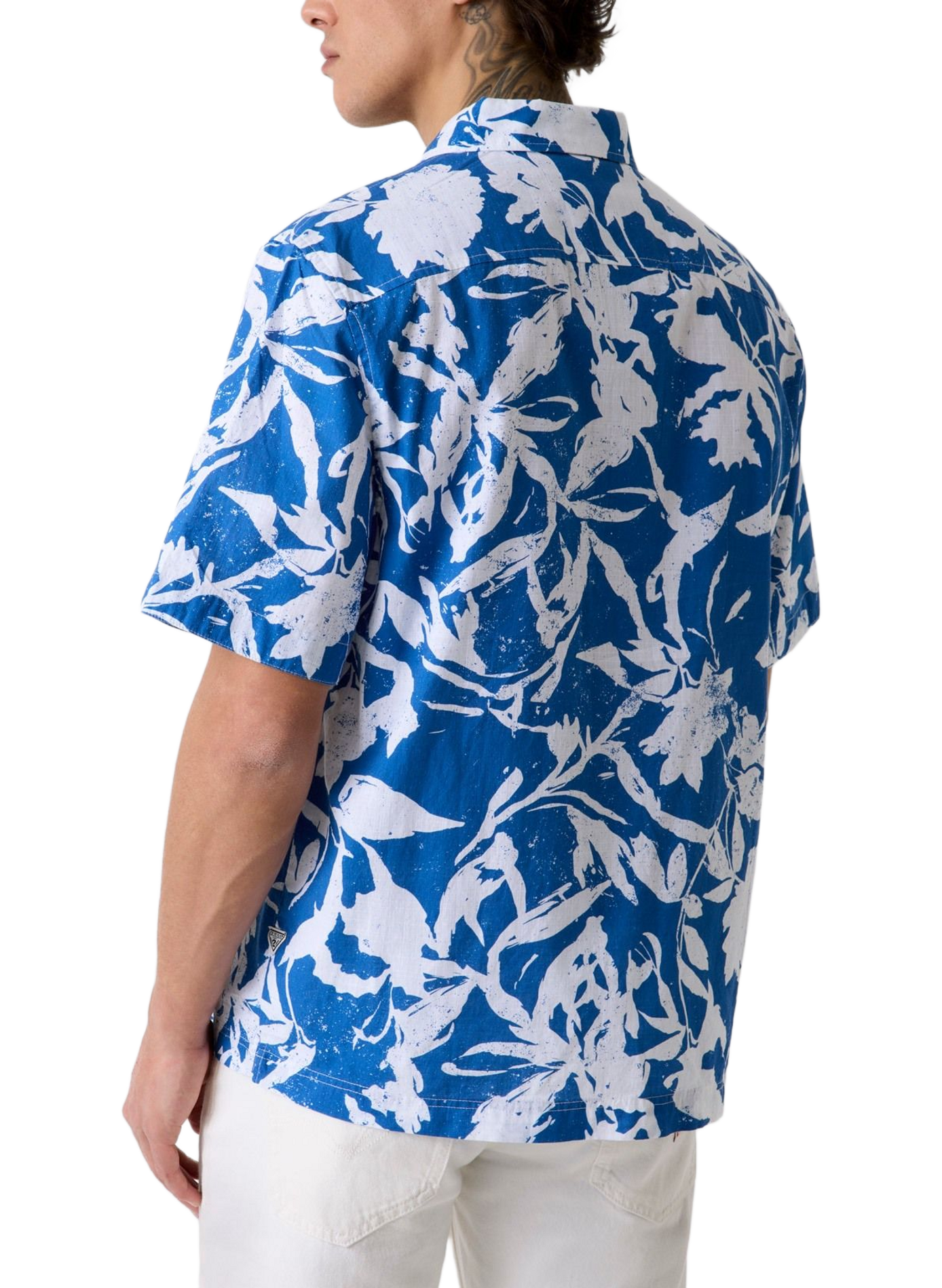 Chemise imprimée en coton GUESS Bleu