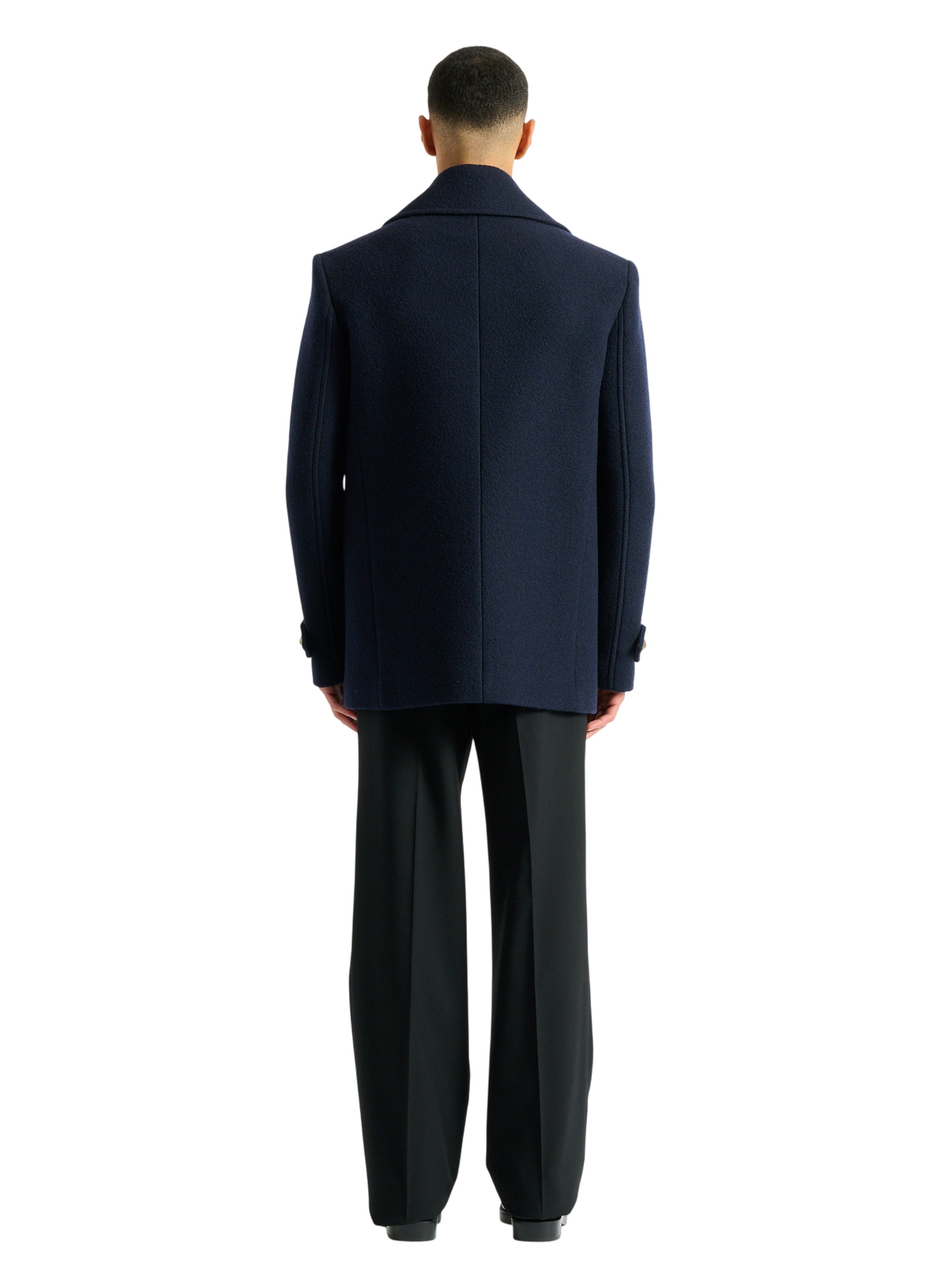 Caban en laine BALMAIN Bleu
