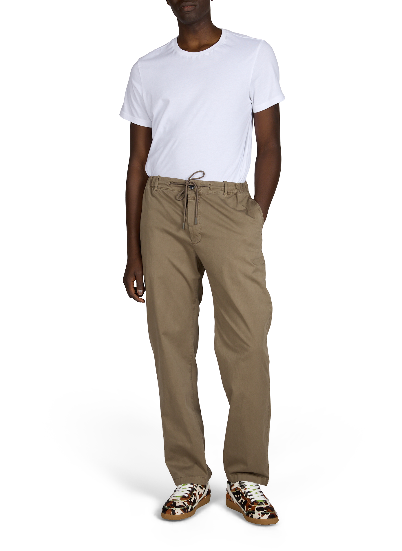 Pantalon ample à taille mi-haute en coton mélangé CLOSED Gris