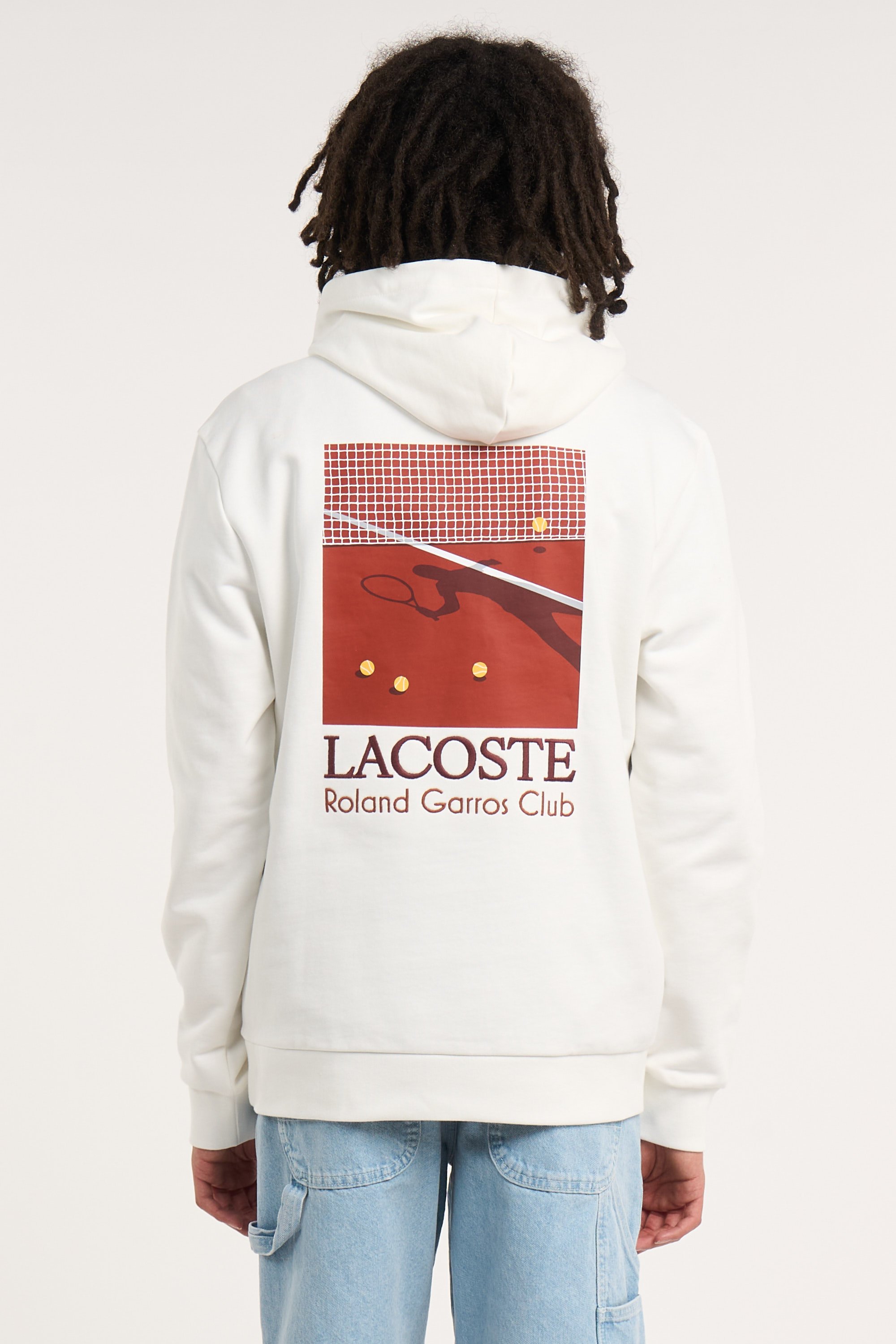 Hoodie roland garros club LACOSTE Blanc