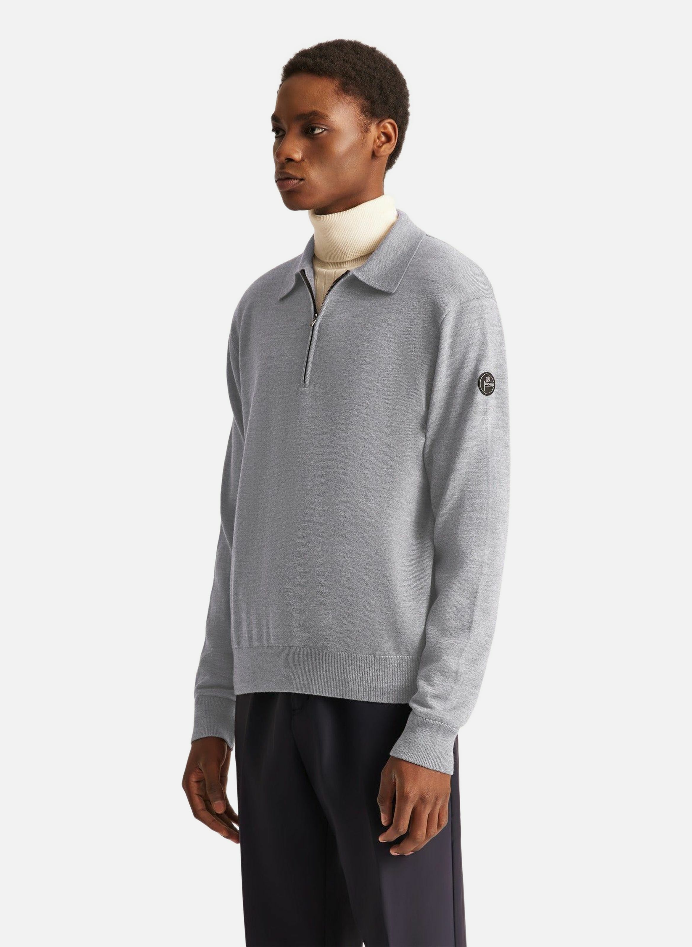 Pull clovis col camionneur coupe regular FUSALP Gris