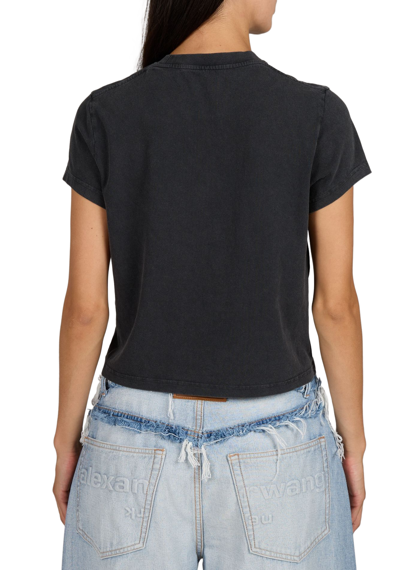 Tee-shirt col rond en coton ALEXANDER WANG Noir