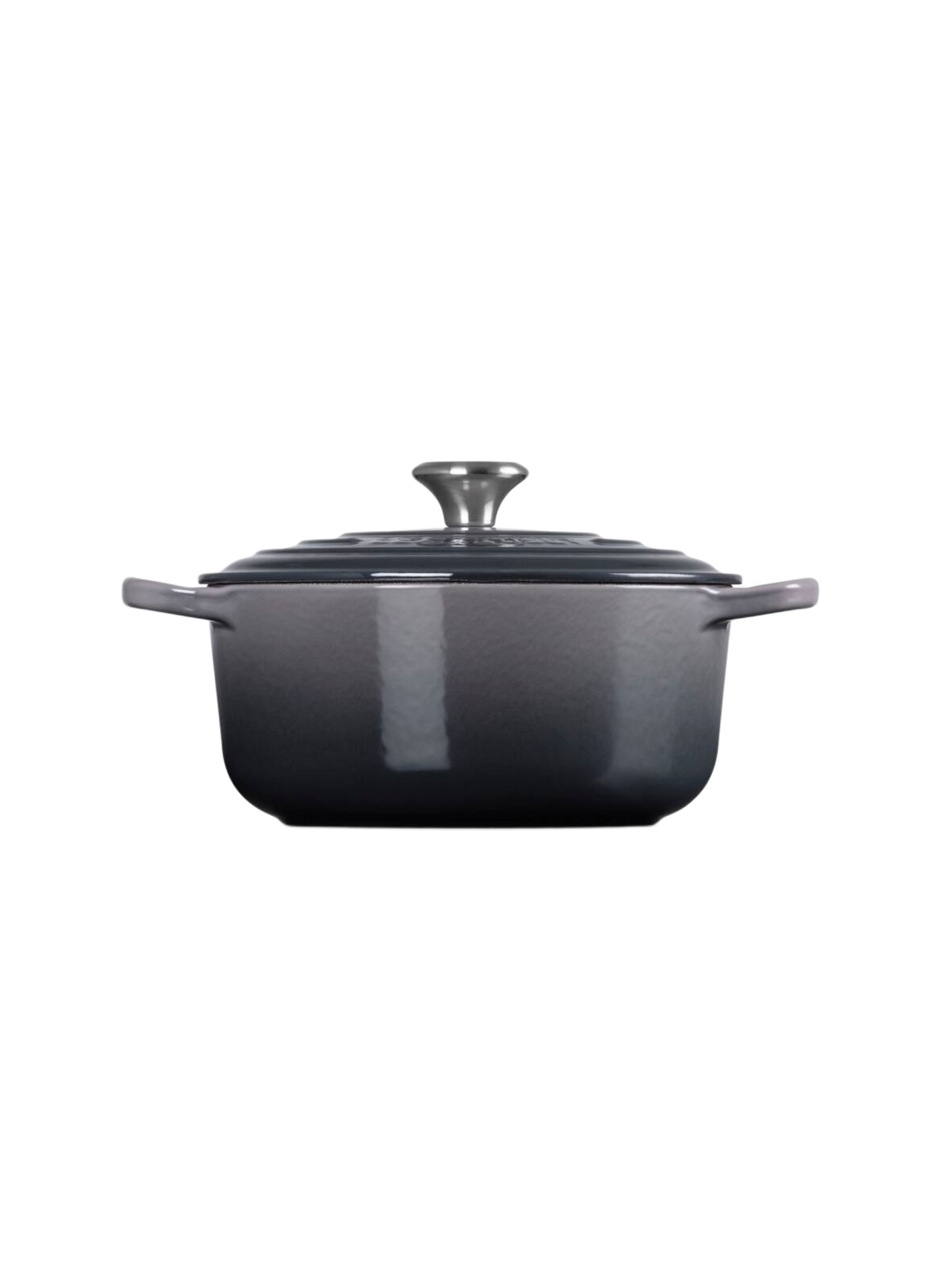 Runde emaillierte Gusseisen-Cocotte LE CREUSET Grau