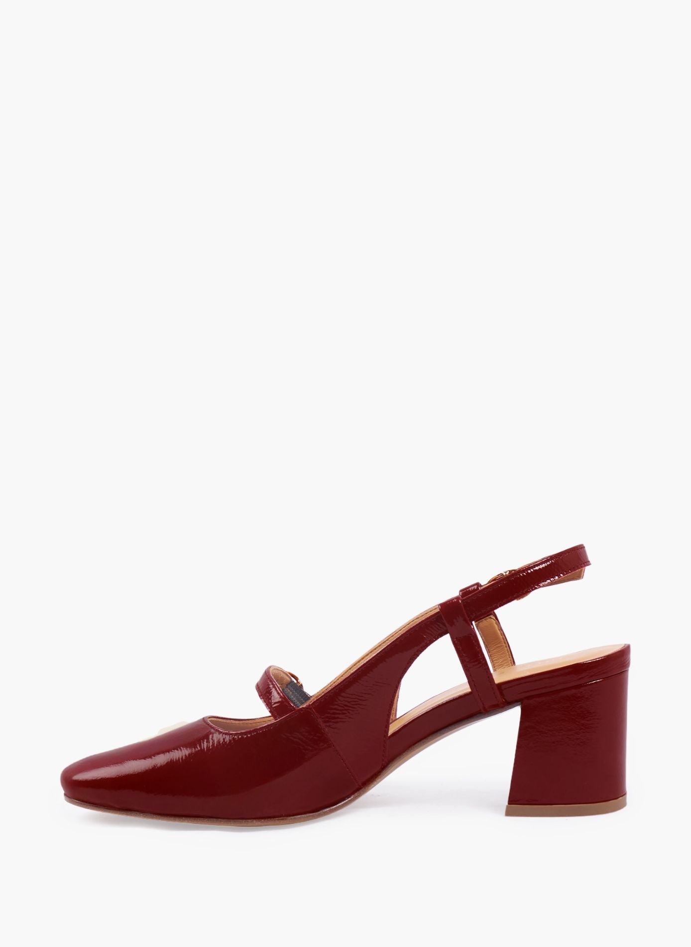 Escarpins slingback cuir vernis JULES & JENN Rouge