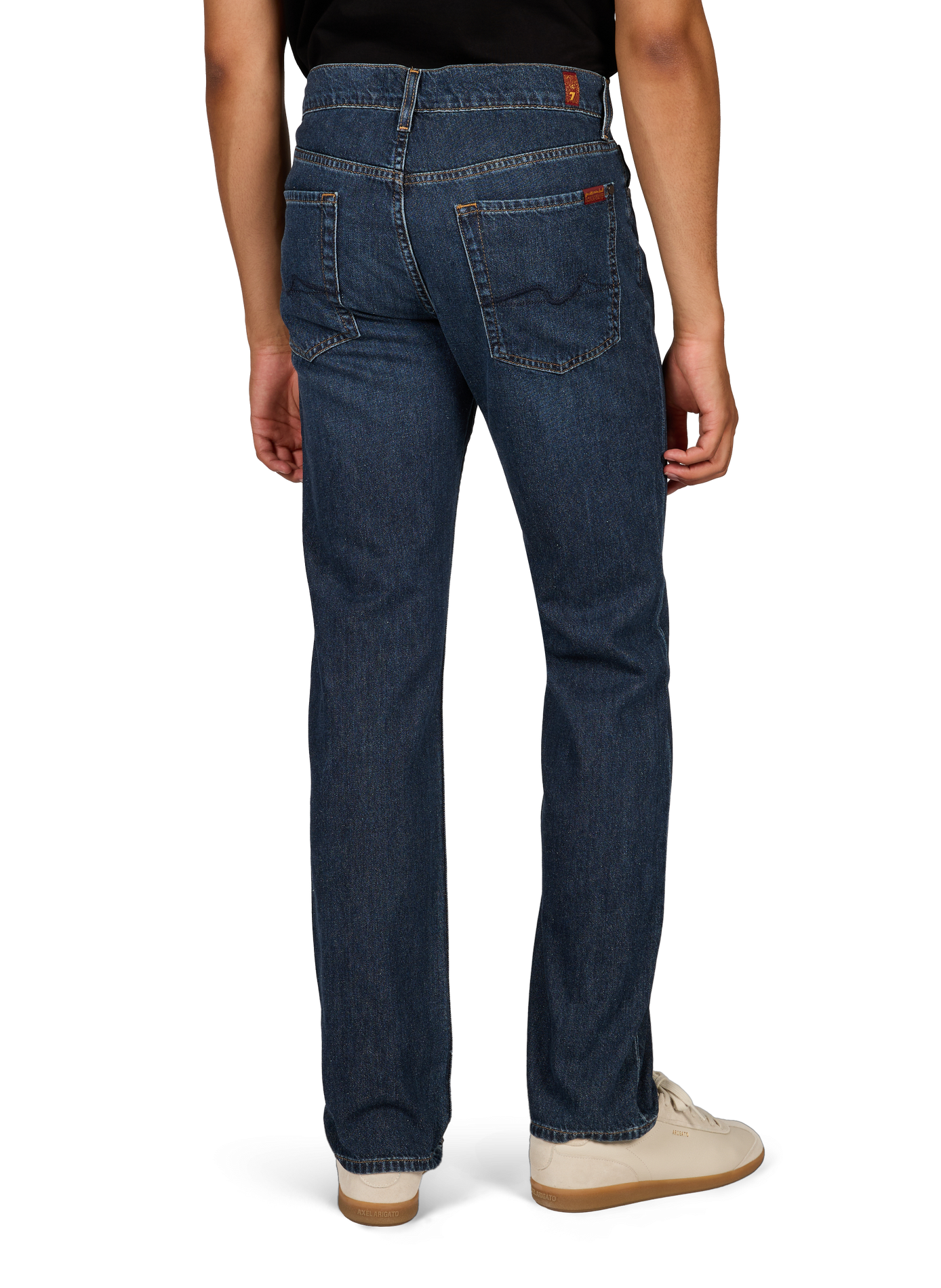 Straight leg jeans in cotton and silk 7 FOR ALL MANKIND Blue