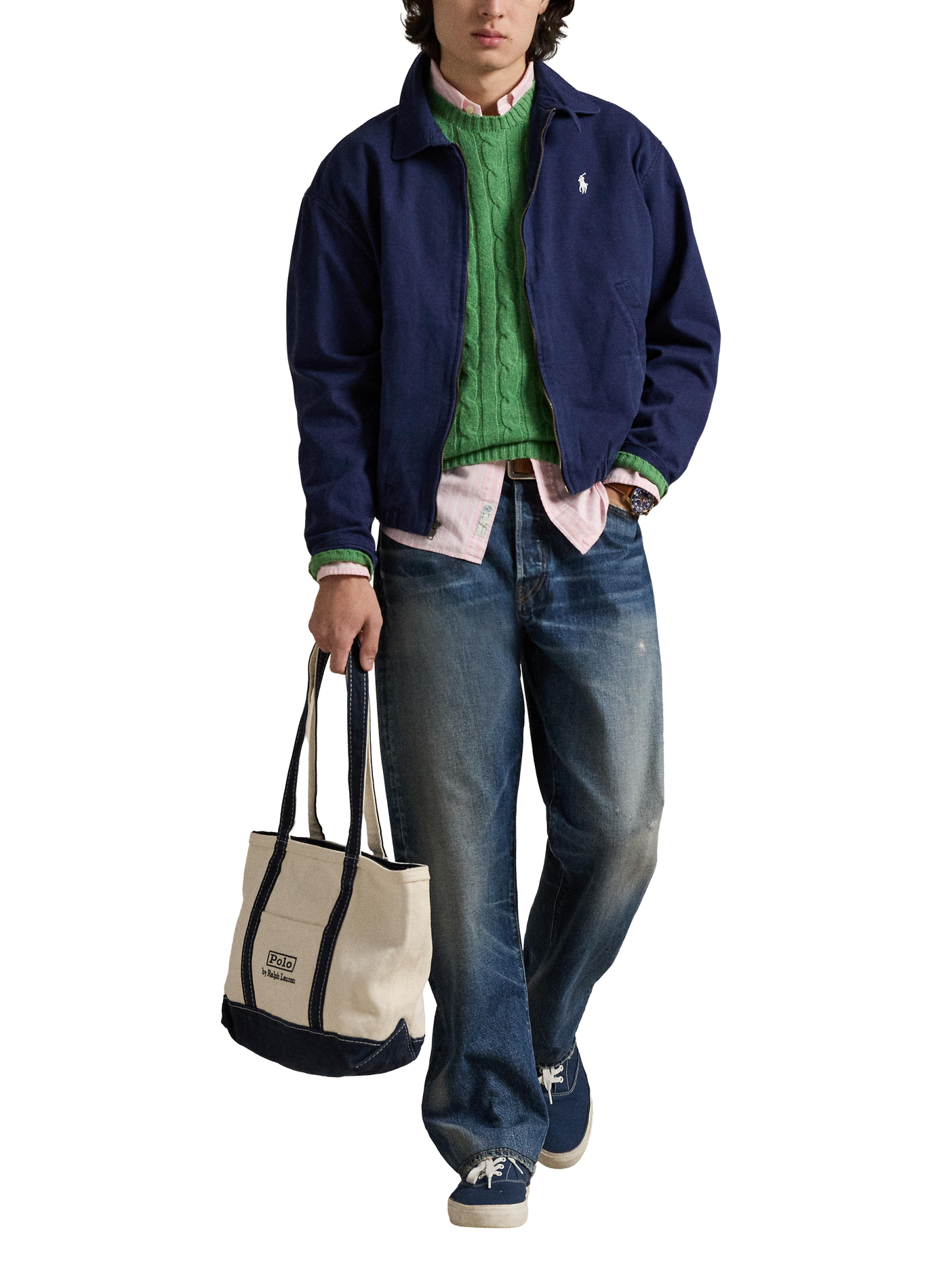 Straight classic collar cotton jacket POLO RALPH LAUREN Blue