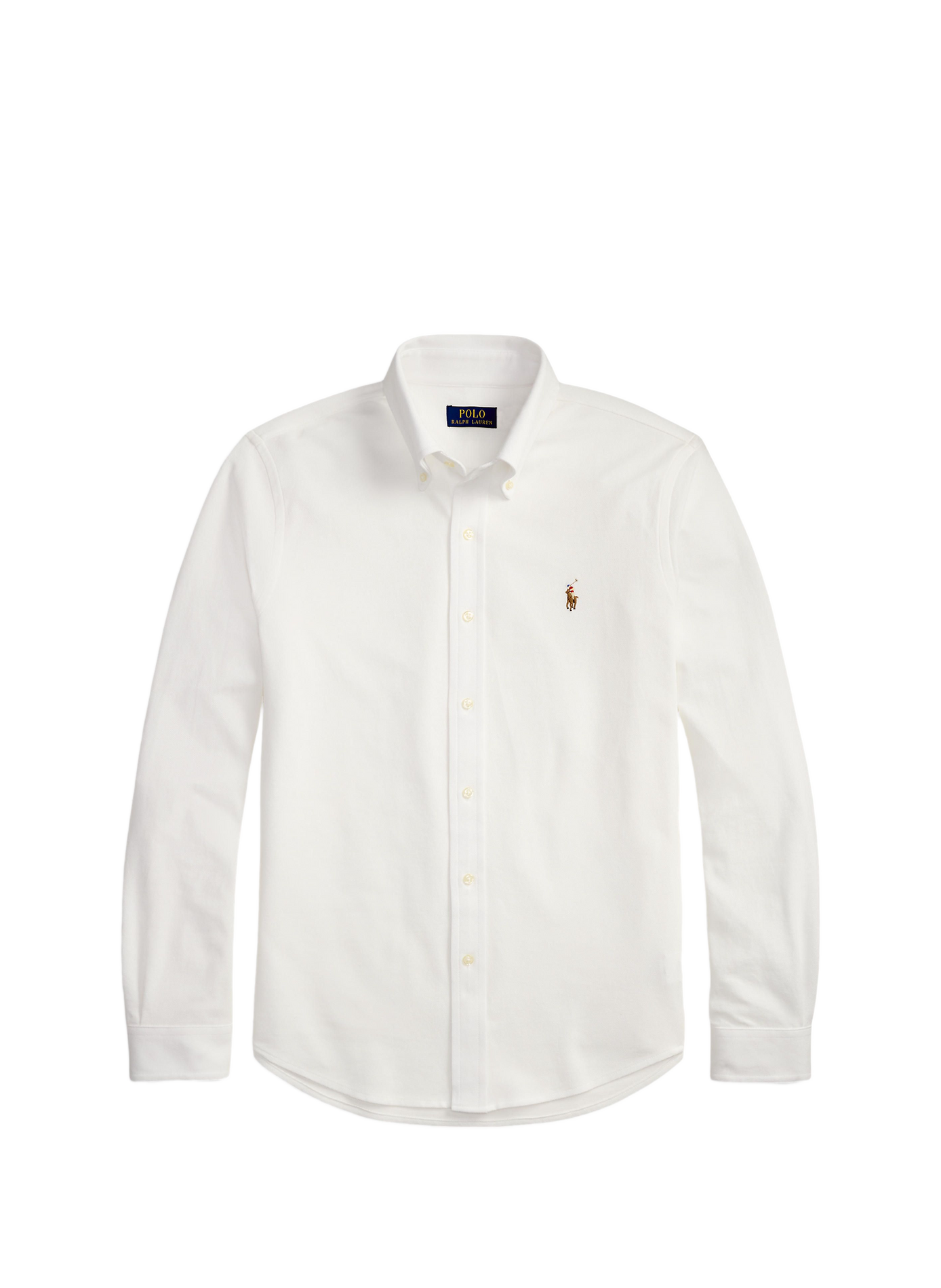 Slim shirt with embroidered logo in cotton POLO RALPH LAUREN White