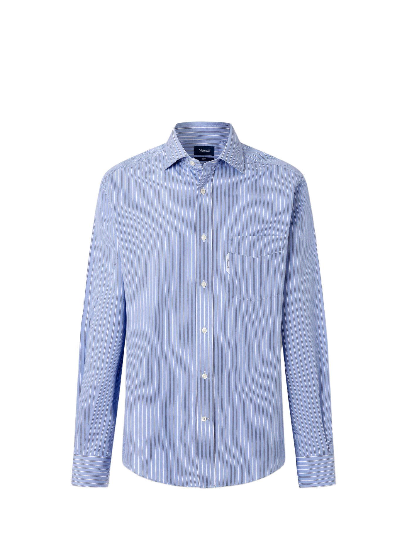 Rechte gestreepte katoenen overhemd met klassieke kraag FACONNABLE Blauw