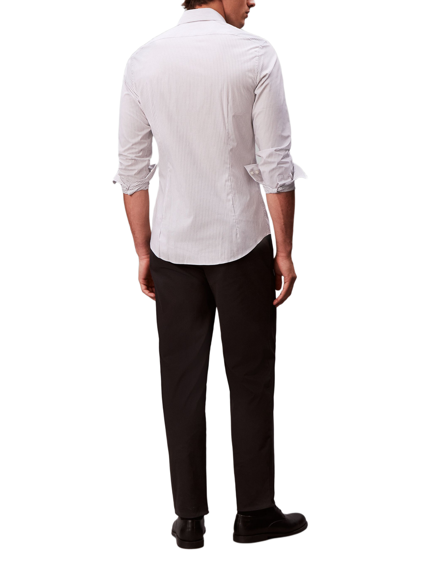 Slim striped shirt in blended cotton CALVIN KLEIN Grey