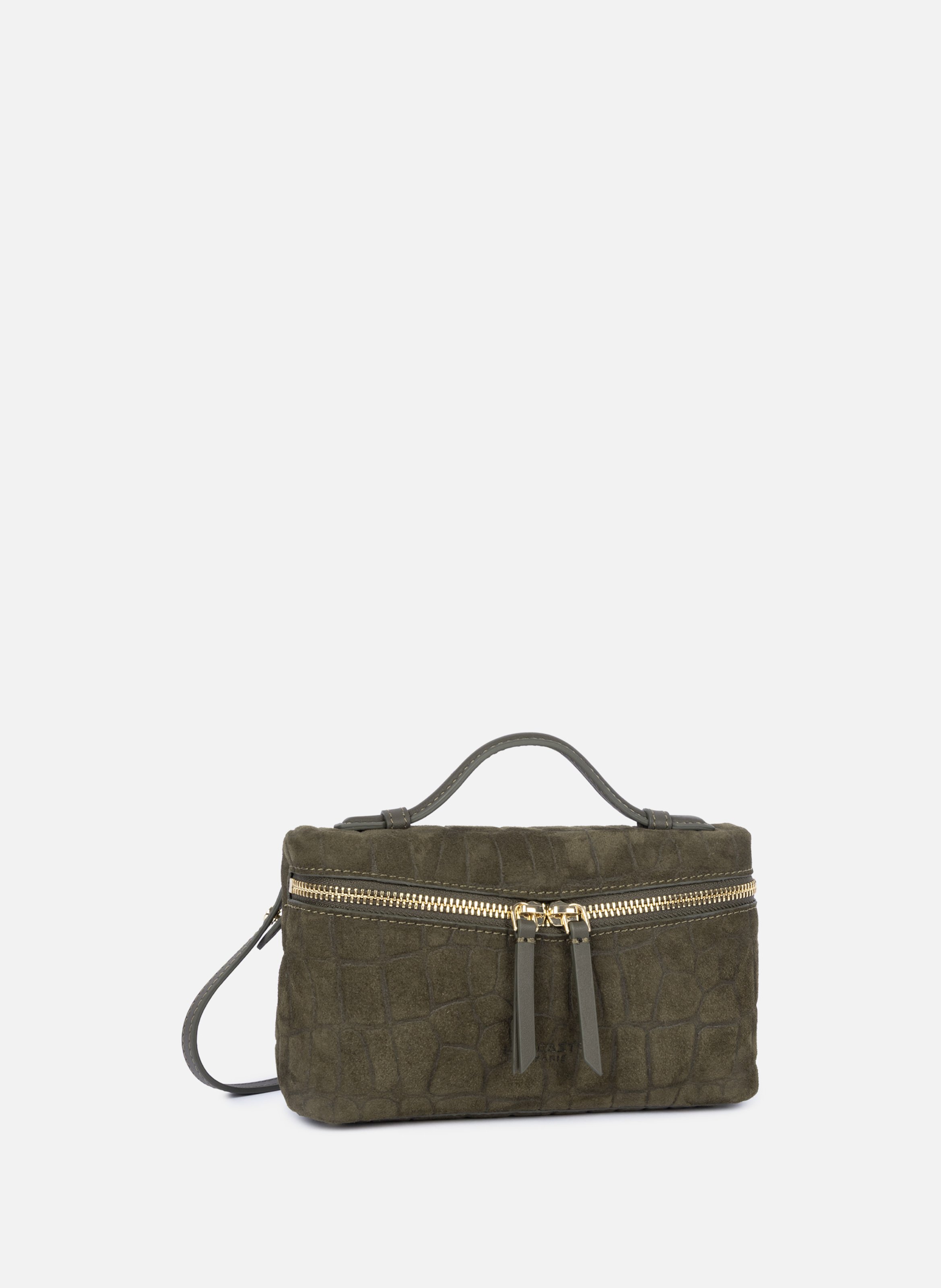 Kleine doosvormige tas - suède-effect | Kaki LANCASTER Dames