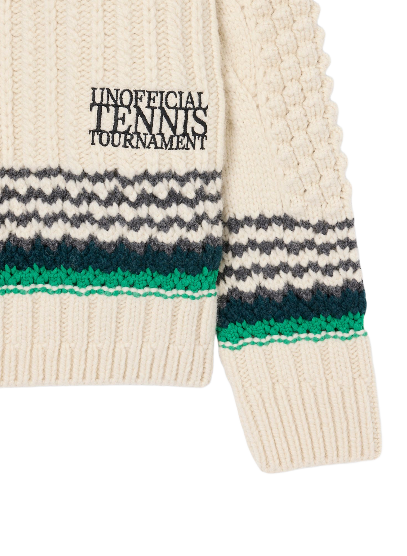 Pull ample à motif en maille tressée LACOSTE Blanc