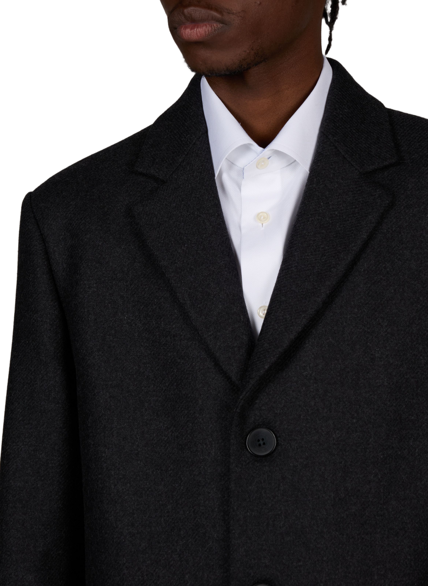 Manteau col tailleur en laine et cachemire mélangés AU PRINTEMPS PARIS Gris