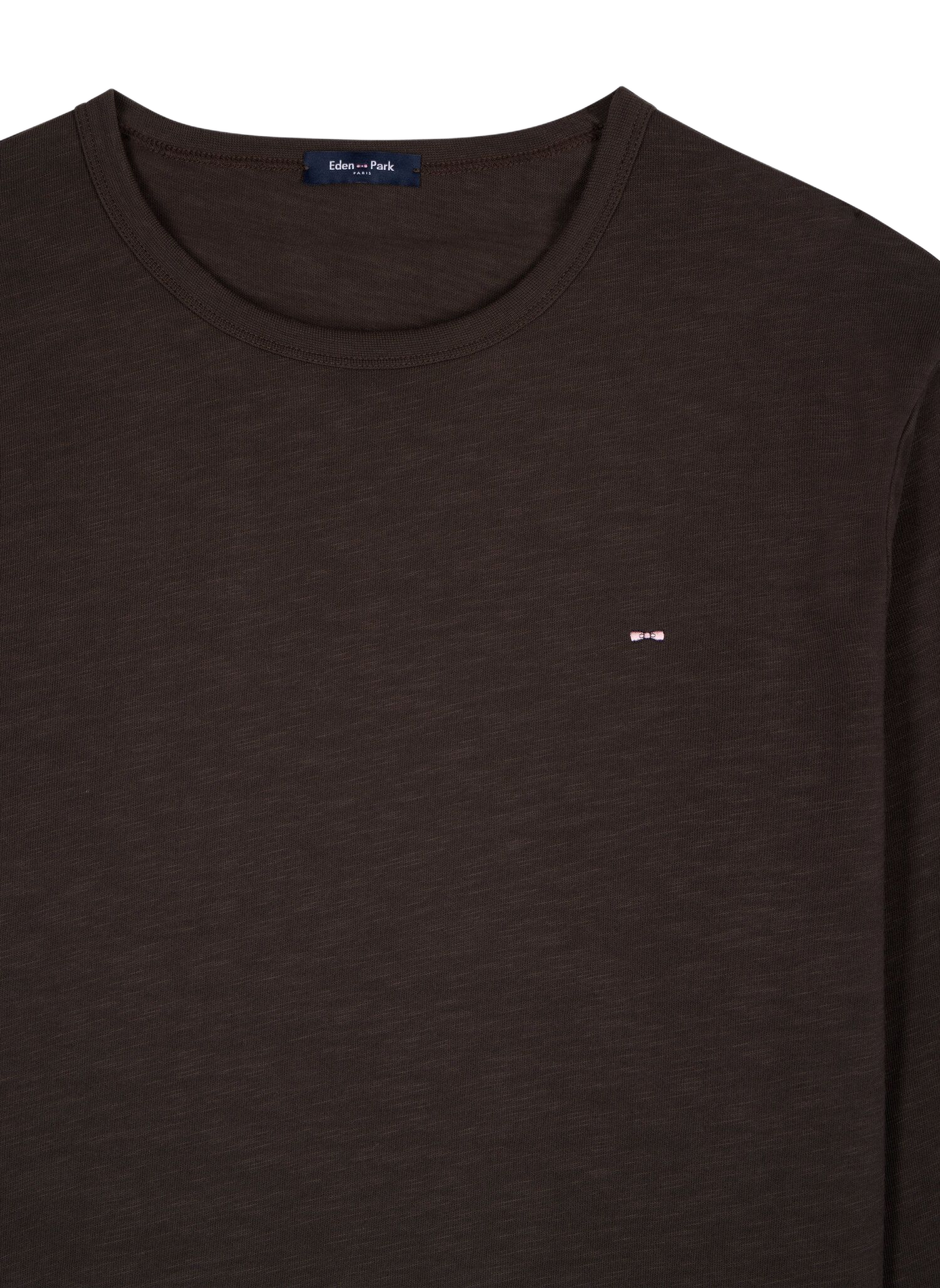 Tee-shirt col rond en coton EDEN PARK Bruin