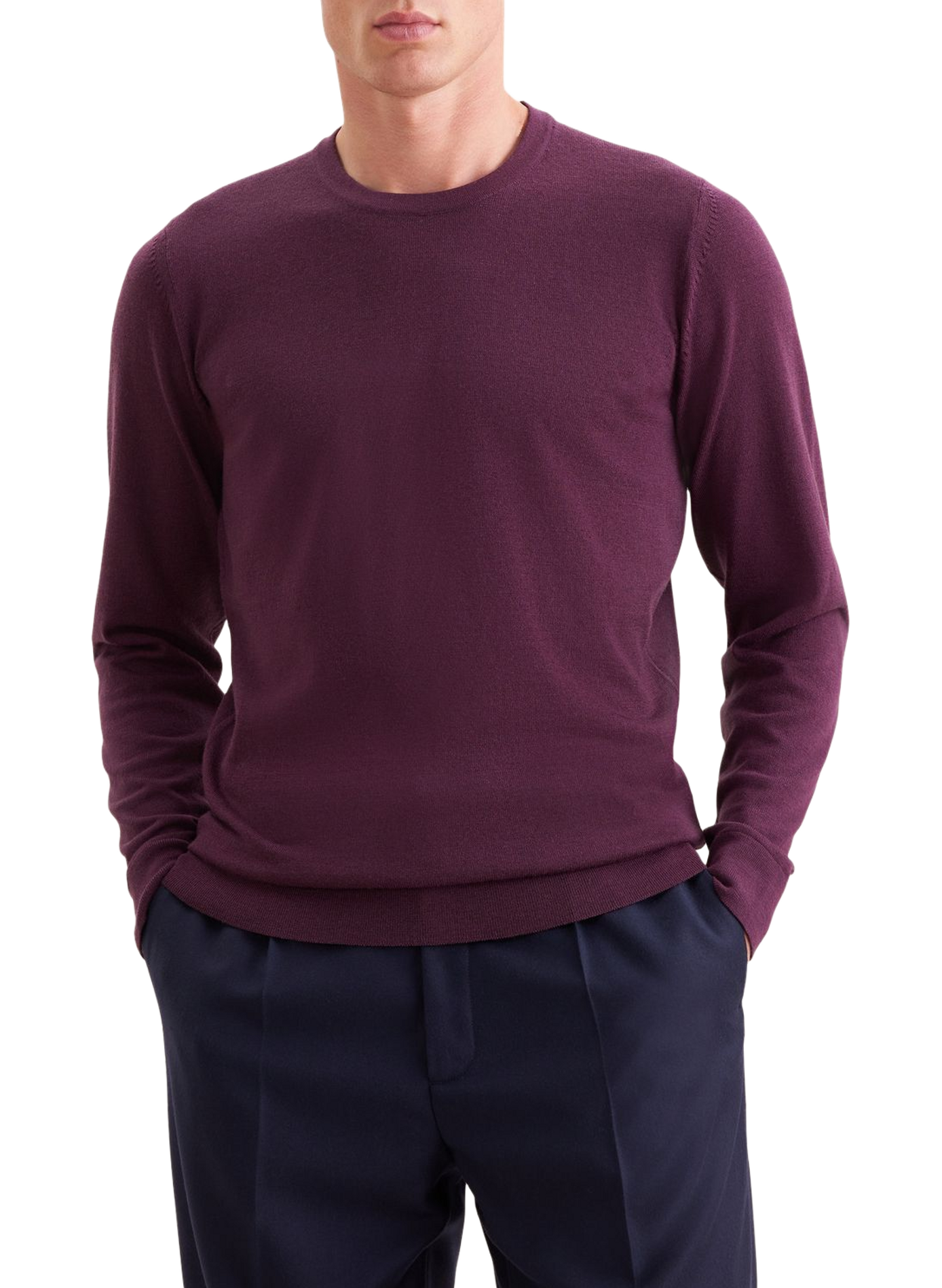 Gerader Rundhalsausschnitt-Pullover aus Wolle SEIDENSTICKER Rot